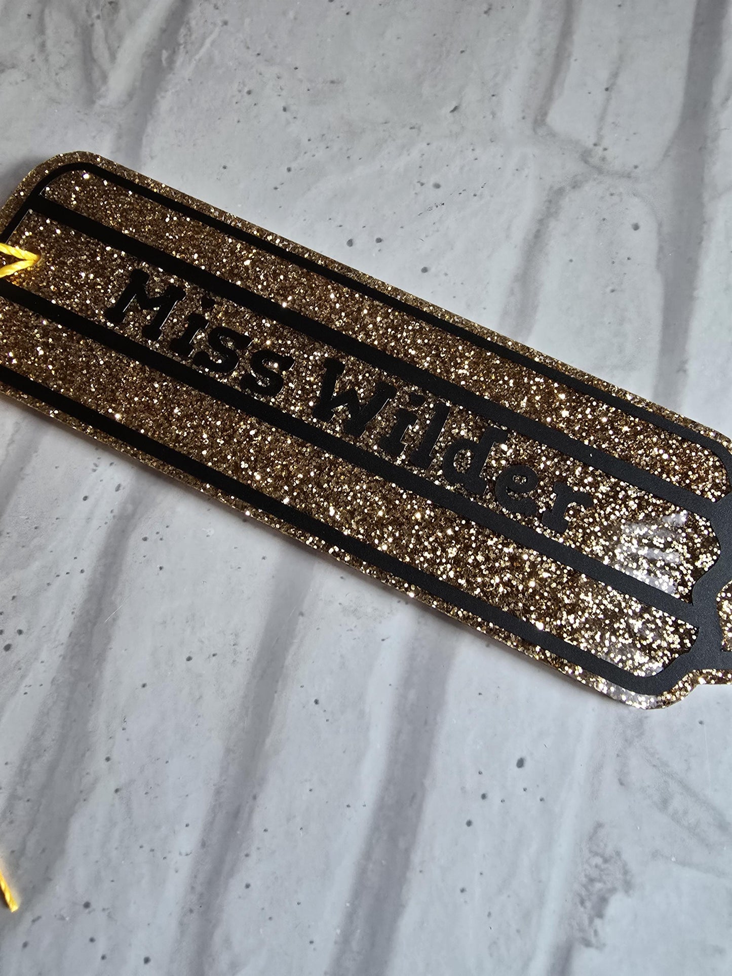 Giant Glitter Pencil Teacher Bookmark | Novelty Teacher Gift Bookmark | Stationery Book Lovers | Acrylic Note Holder |  Sparkle Present