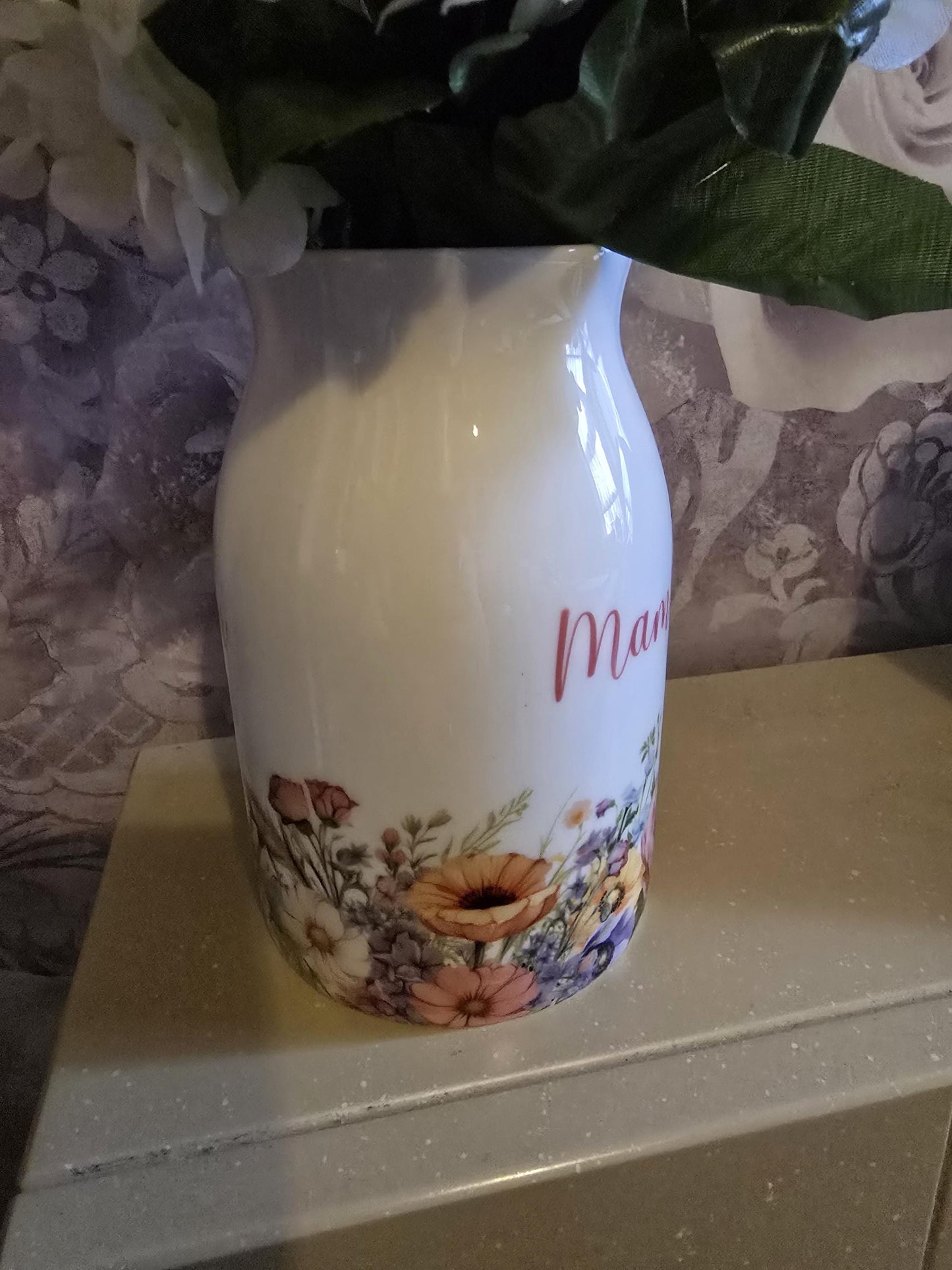 Mothers Day Milk Jug | Mum Floral Vase | Gift for her | Grandma Birthday Present