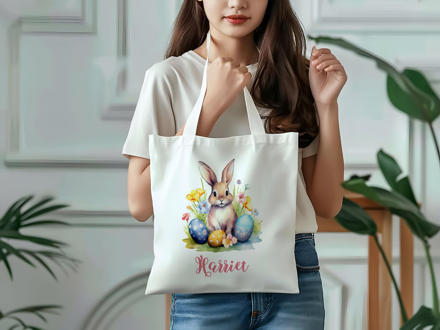 Bunny Easter Tote Bag | Egg Hunt Bag | Easter Trail Bag | Personalised Bag