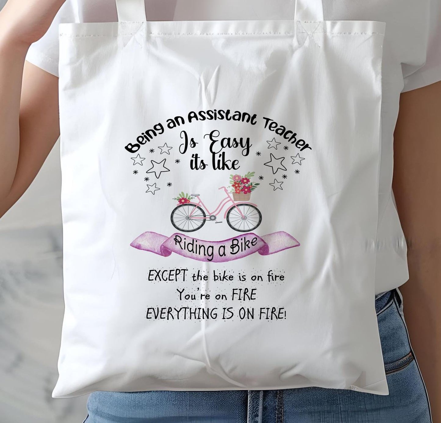 Nursery teacher Funny Bag | Summer Bag | Nursery Nurse Shopping Bag | Holiday Bag | Gift for Her | 10 and Under