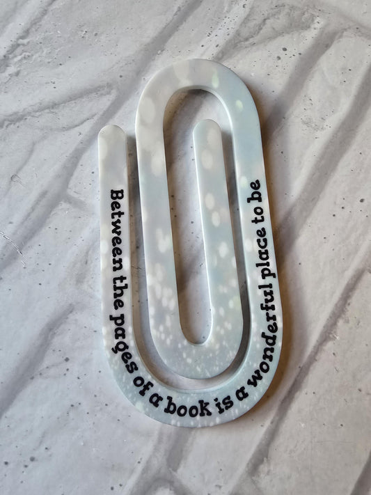 Giant Bookish Paper Clip | 11cm Novelty Teacher Gift Bookmark | Stationery Book Lovers | Acrylic Note Holder | Book Addict Present