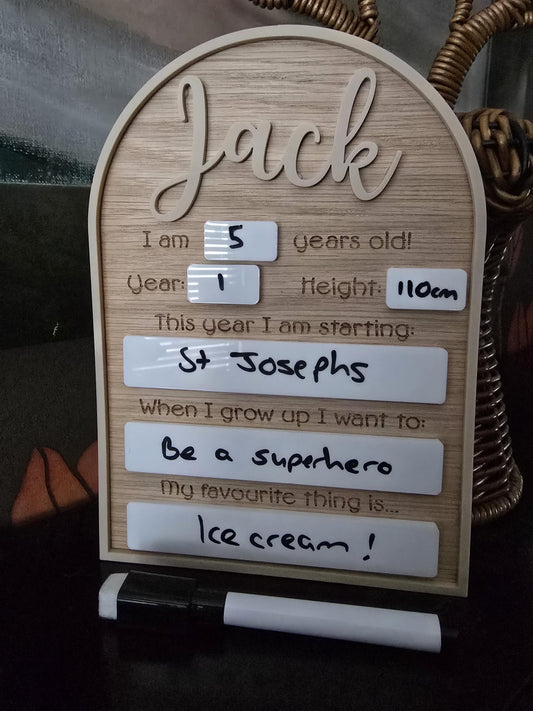 First Day At School Reusable Plaque | Back to School Board | Milestone Board | Nursery Starter Gift | Personalised Child Gift |