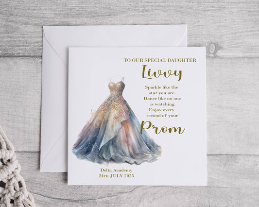 Prom Dress Card | On your prom day Daughter Poem | School Leaver | GCSE Exams | Year 11 | Secondary School