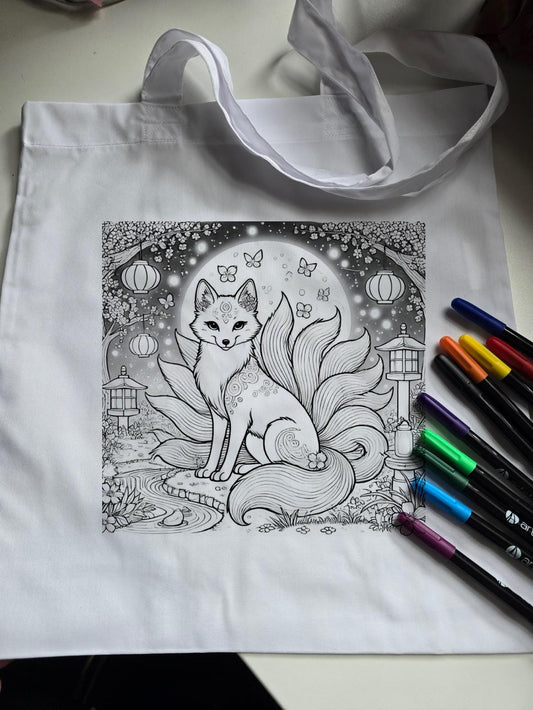 Color Your Own Celestial Mythical Tote Bag | Fun Kids & Adult Activity | Craft Textile Marker Gift |Creative Party Favour
