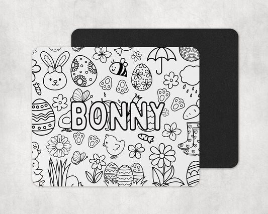 Color-In Cute Easter Placemat & Coaster Personalised for Kids | DIY Table Set | Creative Activity Gift Idea | Party Favour