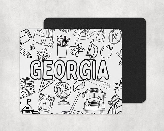 Color-In Back to School Placemat & Coaster Personalised for Kids | DIY Table Set | Creative Activity Gift Idea | Party Favour