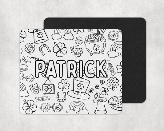 Color-In St Patricks day Placemat & Coaster Personalised for Kids | DIY Table Set | Creative Activity Gift Idea | Party Favour