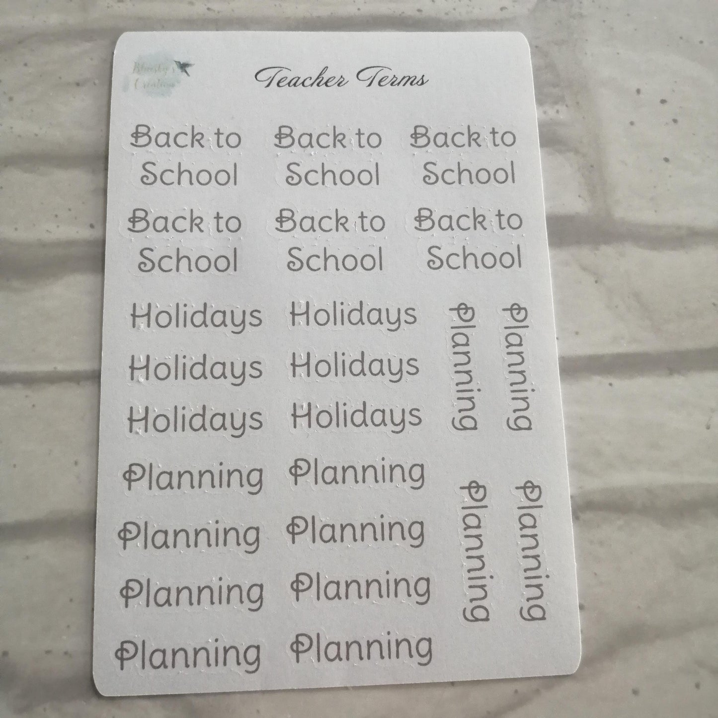 Teacher planning sticker | Diary daily | bullet planner wording set