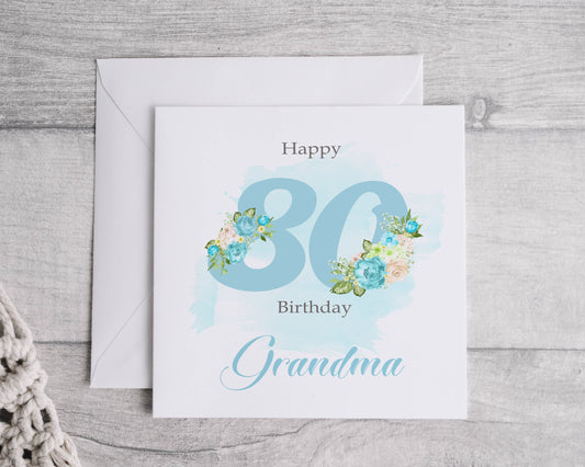 Blue 80th birthday card - Bluesky's creation