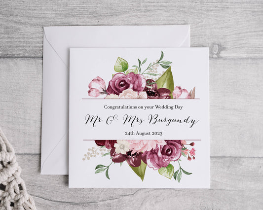 Burgundy Wedding Card- Bluesky's creation