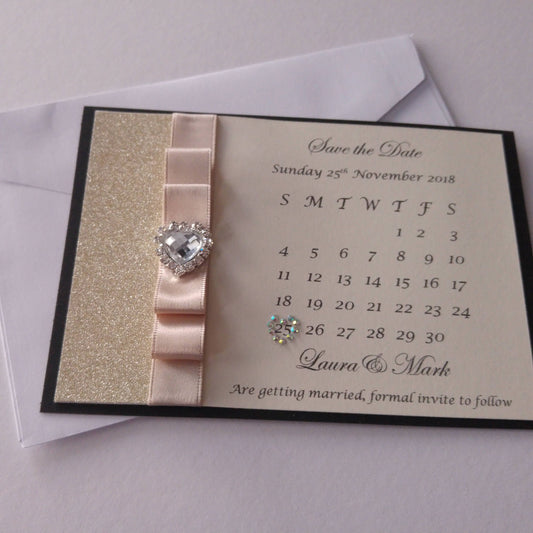 Champagne & Diamonds save the date - Bluesky's creation