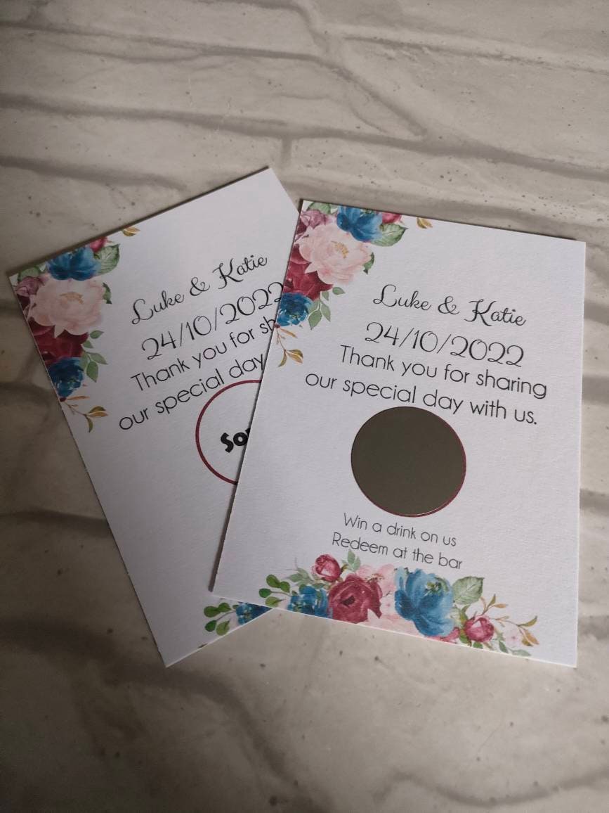 Floral drink scratch cards - Bluesky's creation