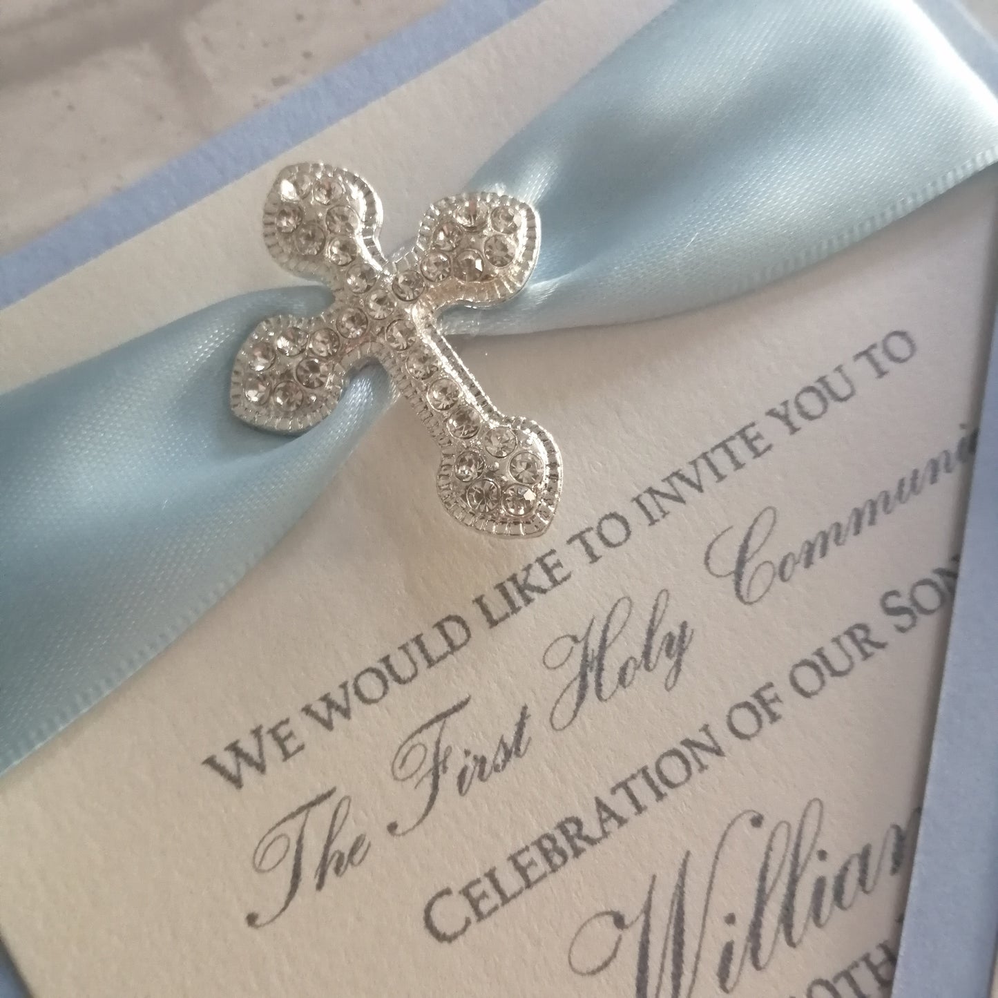 Diamante Cross Invitation - Bluesky's creation