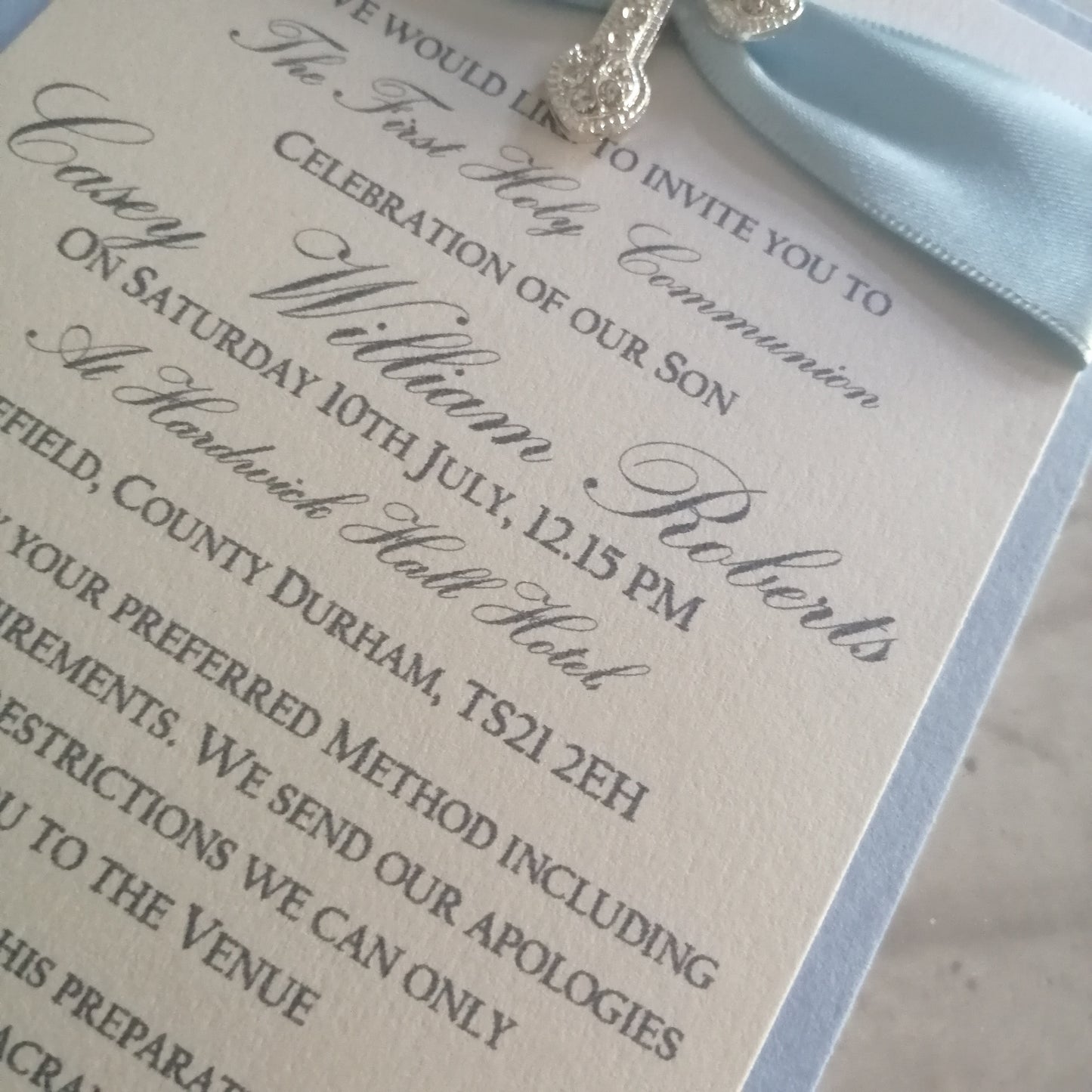 Diamante Cross Invitation - Bluesky's creation