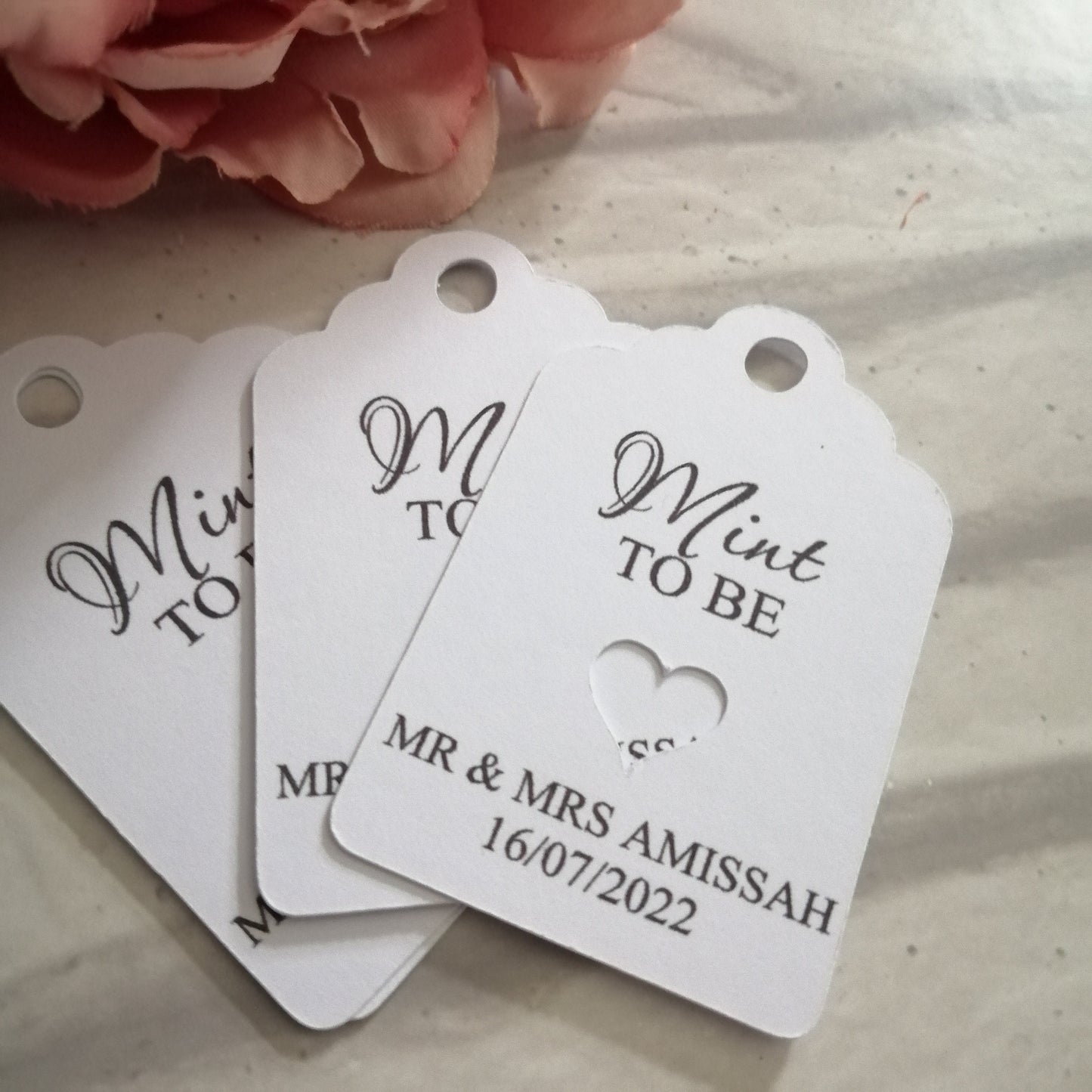Mint to be wedding favour tags - blueskys creation