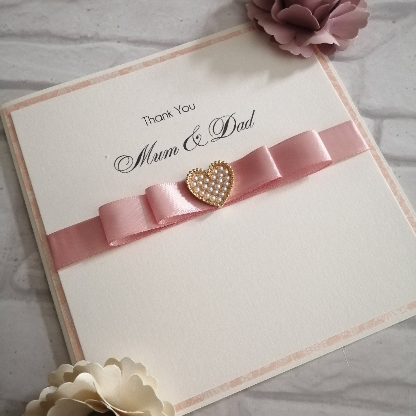 Rose gold wedding thank you card - blueskys creation
