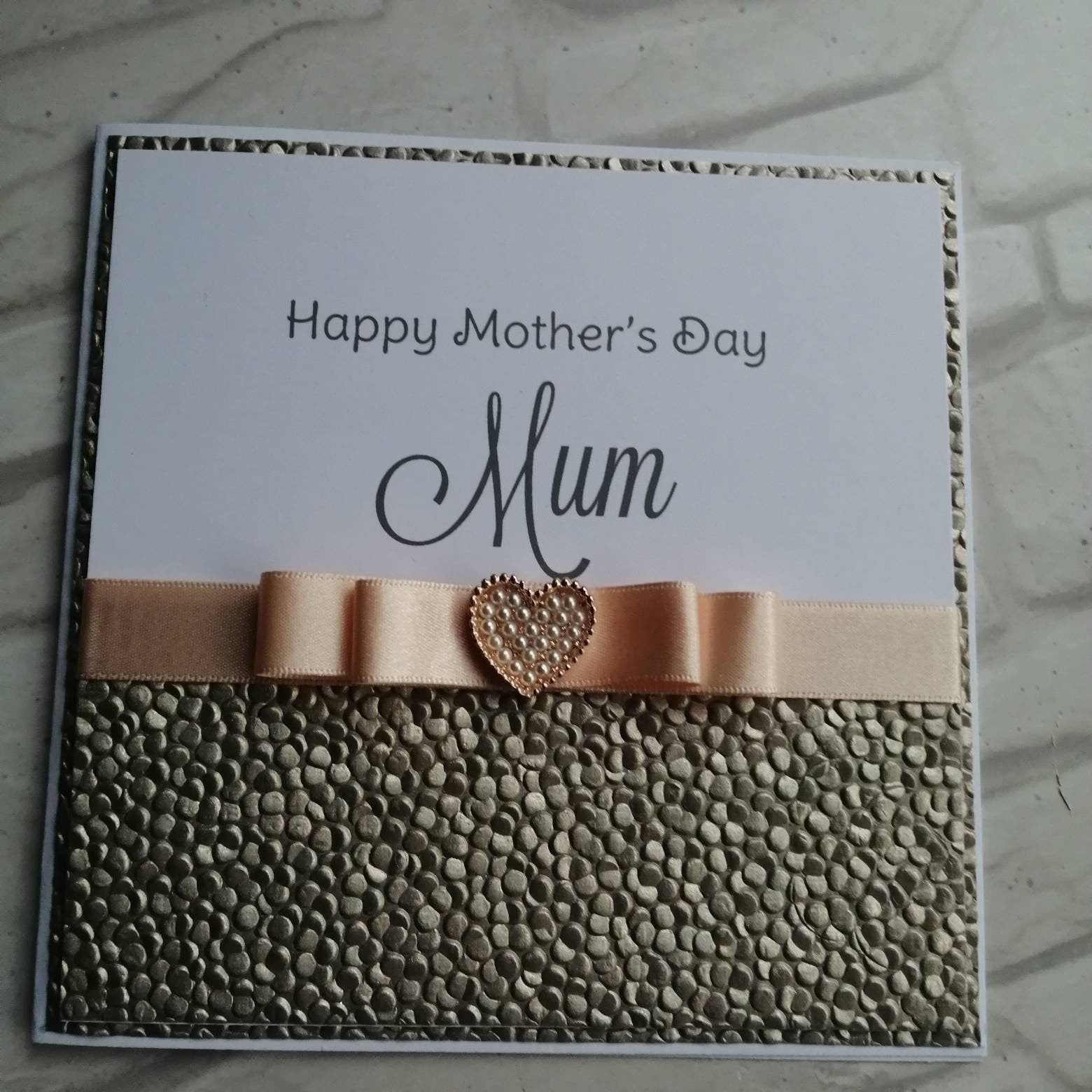 Mother's Day Gold Heart Card - Bluesky's creation