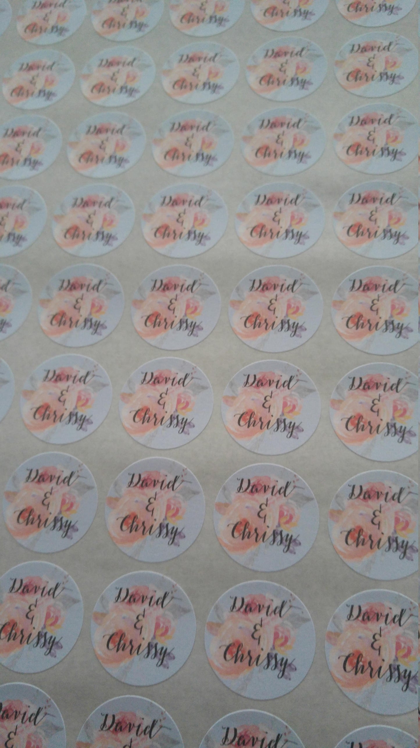 Floral Wedding Stickers 2.5cm - Bluesky's creation