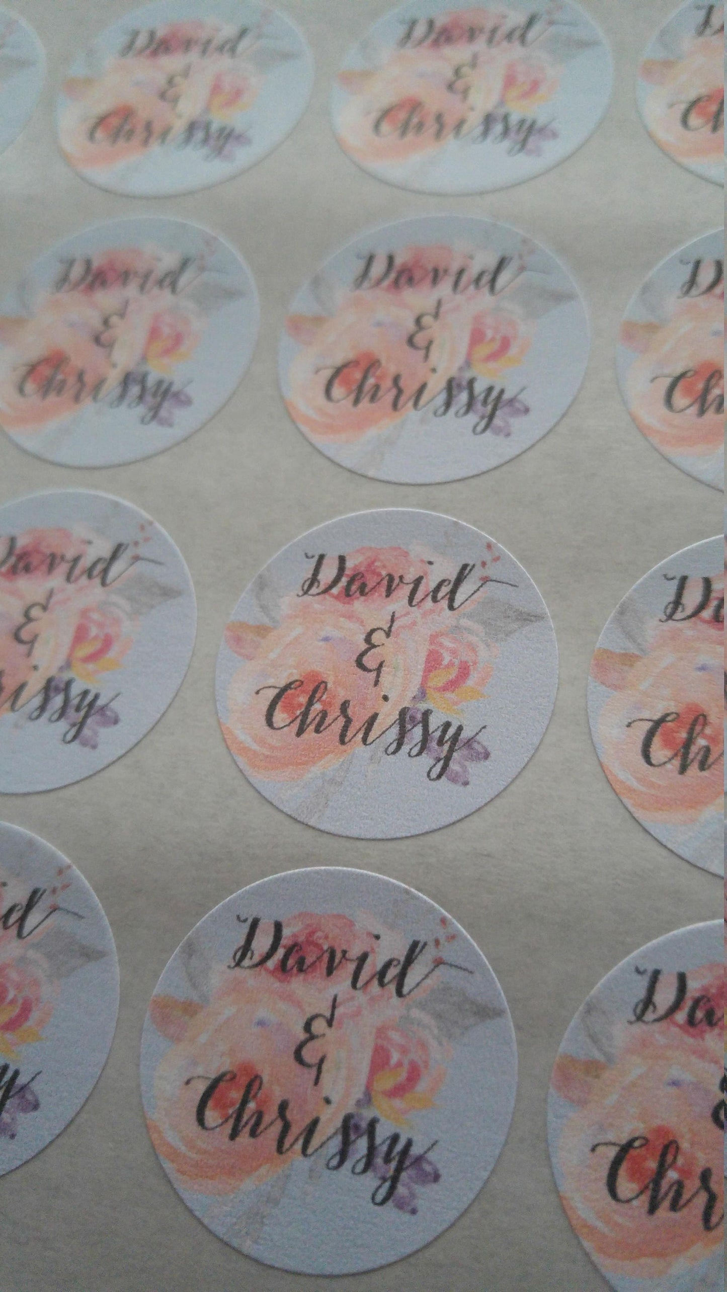 Floral Wedding Stickers 2.5cm - Bluesky's creation