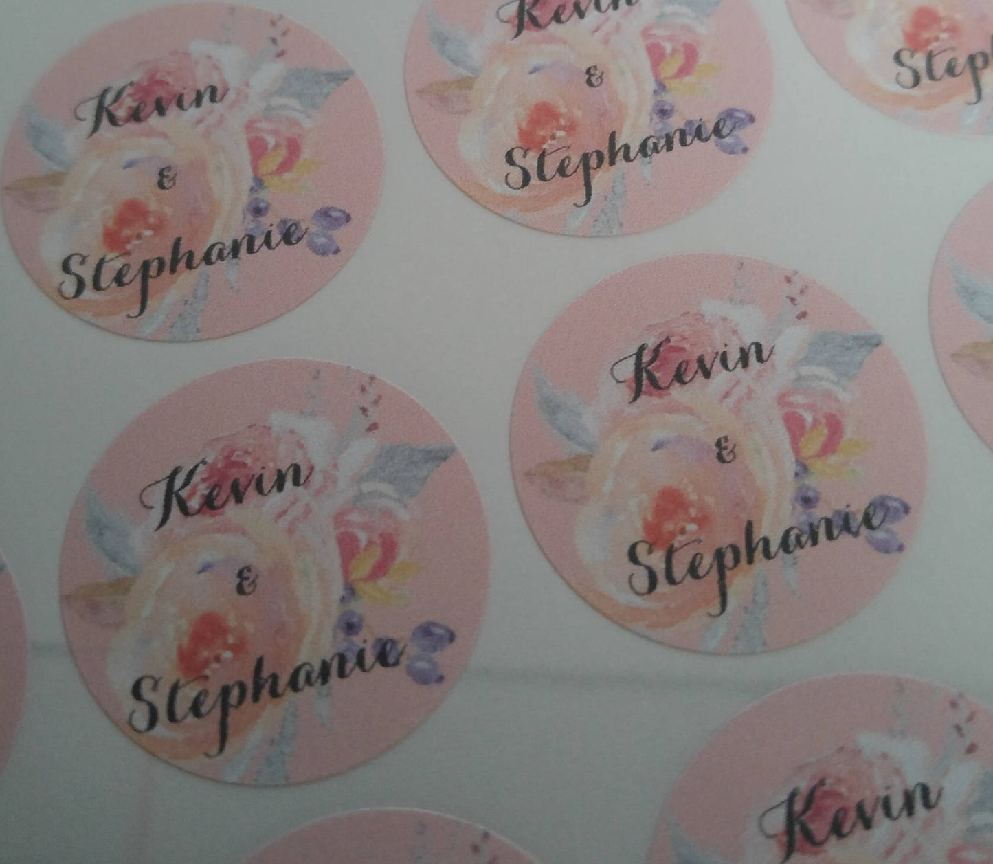 Floral Wedding Stickers 2.5cm - Bluesky's creation