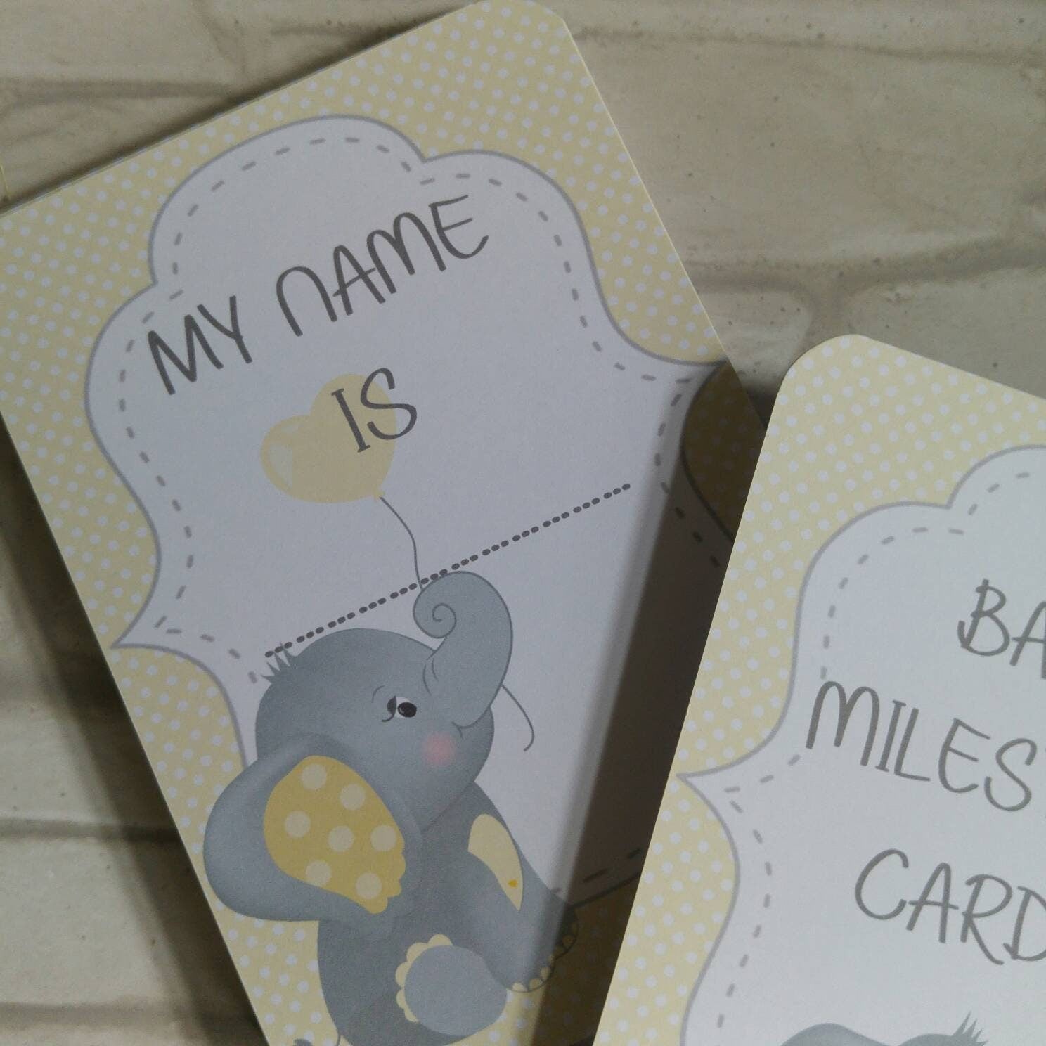 Baby Milestone Elephant Cards - Bluesky's creation