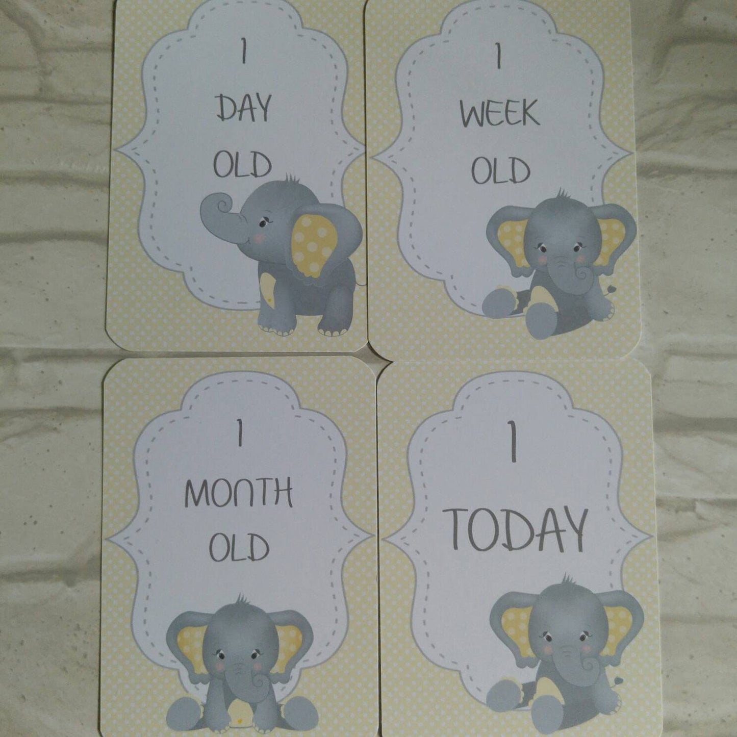 Baby Milestone Elephant Cards - Bluesky's creation