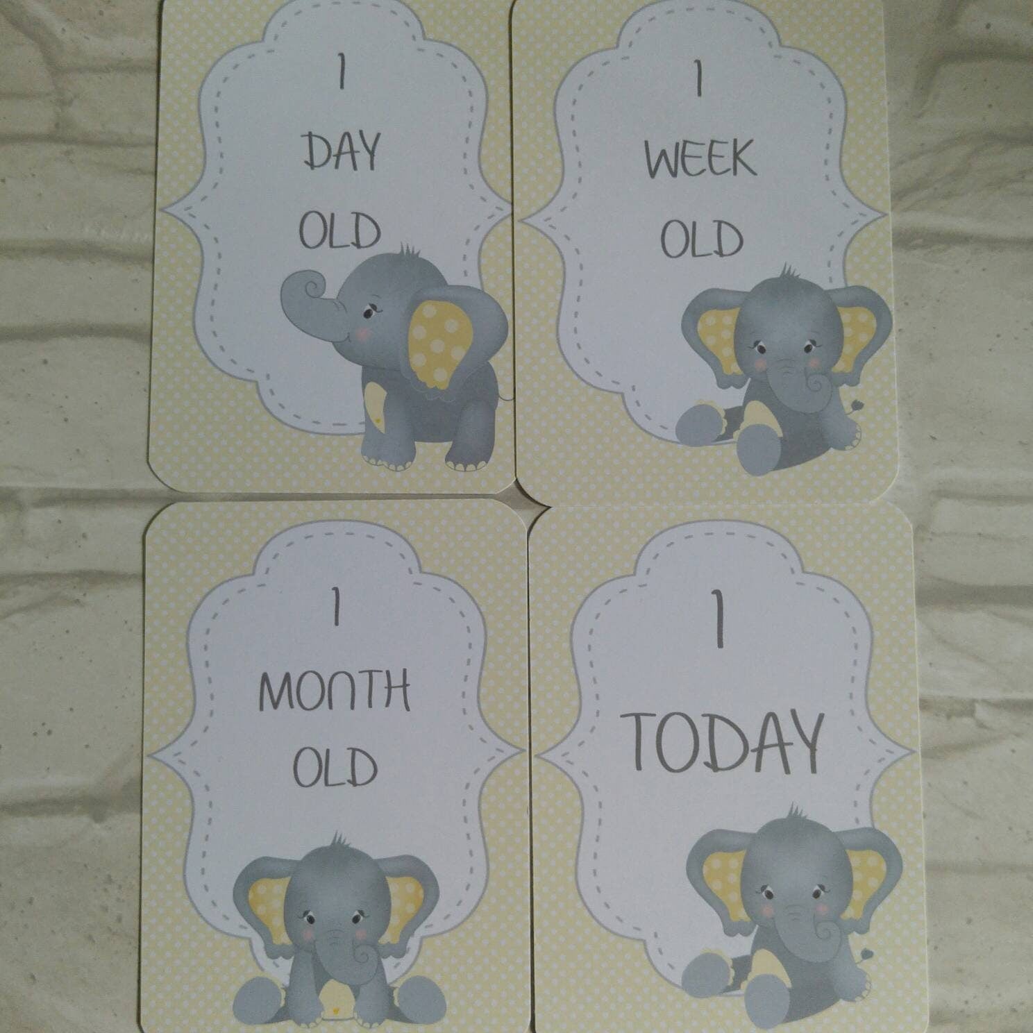 Baby Milestone Elephant Cards - Bluesky's creation