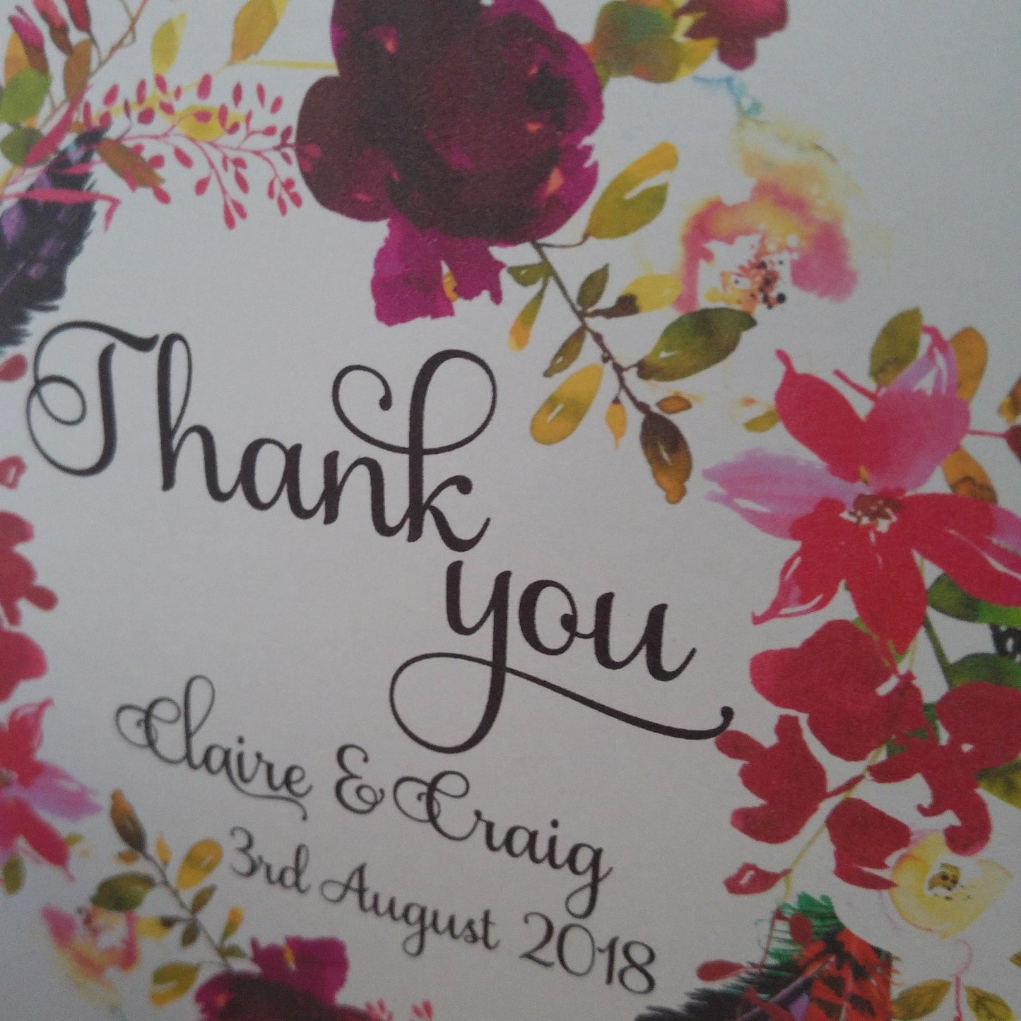 Burgundy Wreath Thank you cards - Bluesky's creation