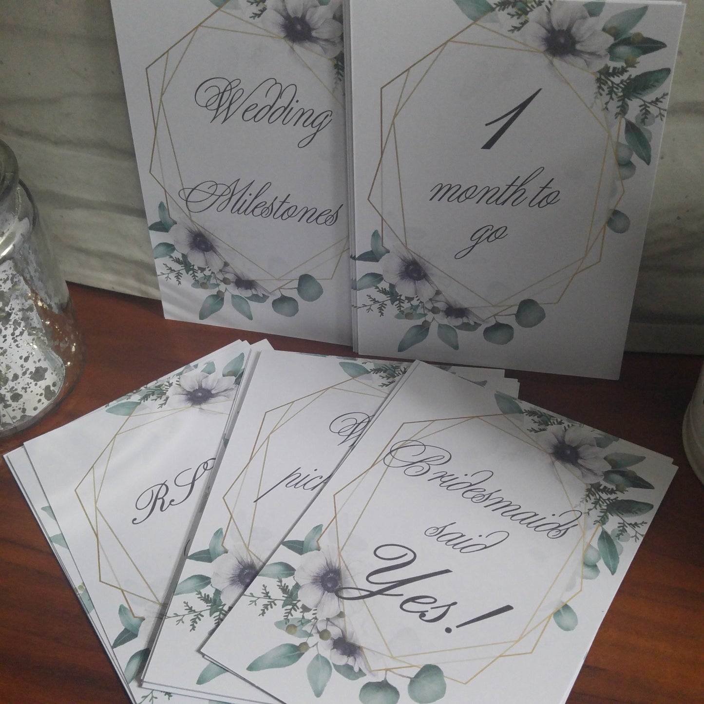 Wedding Milestone Cards - Bluesky's creation