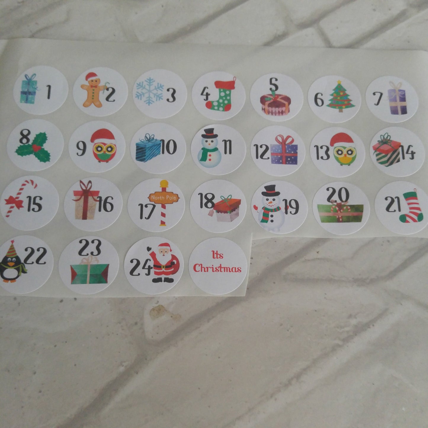 Cute Animal Advent 2.5cm stickers