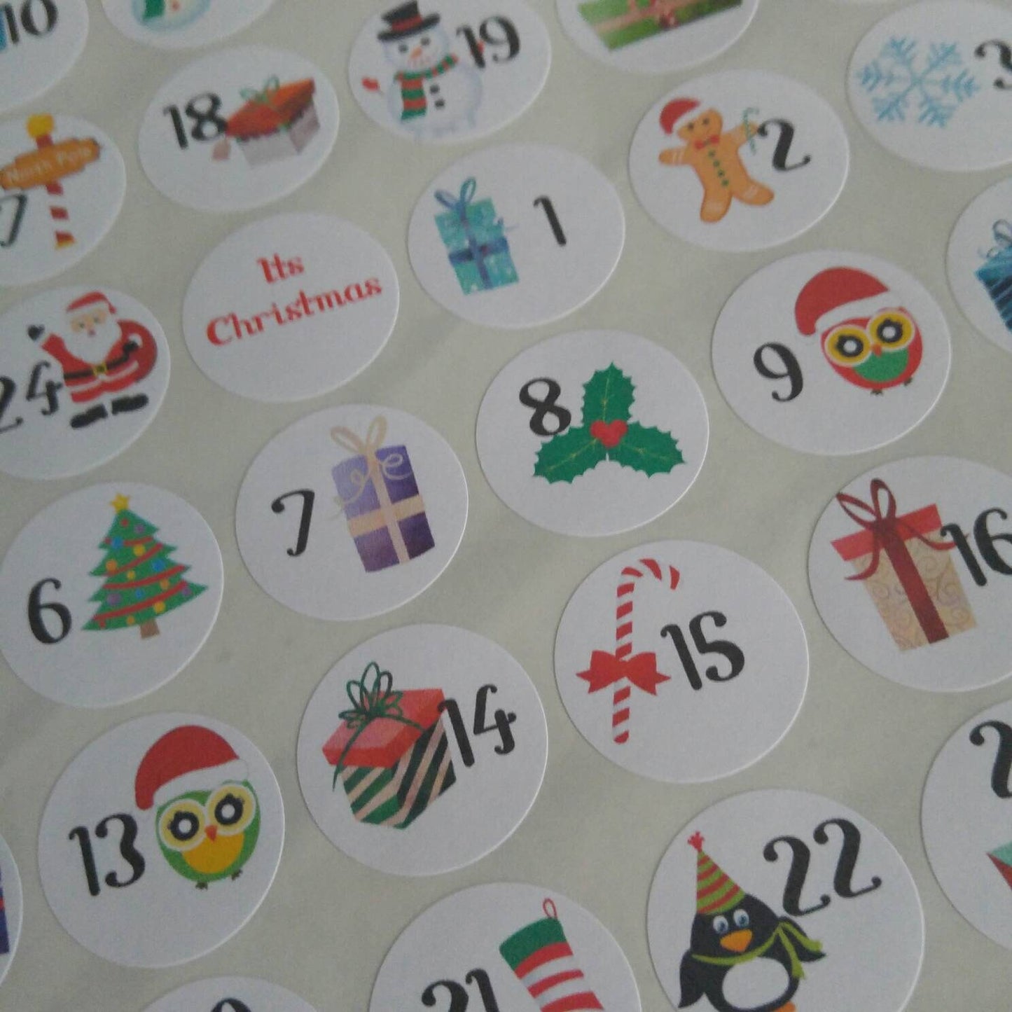 Cute Animal Advent 2.5cm stickers