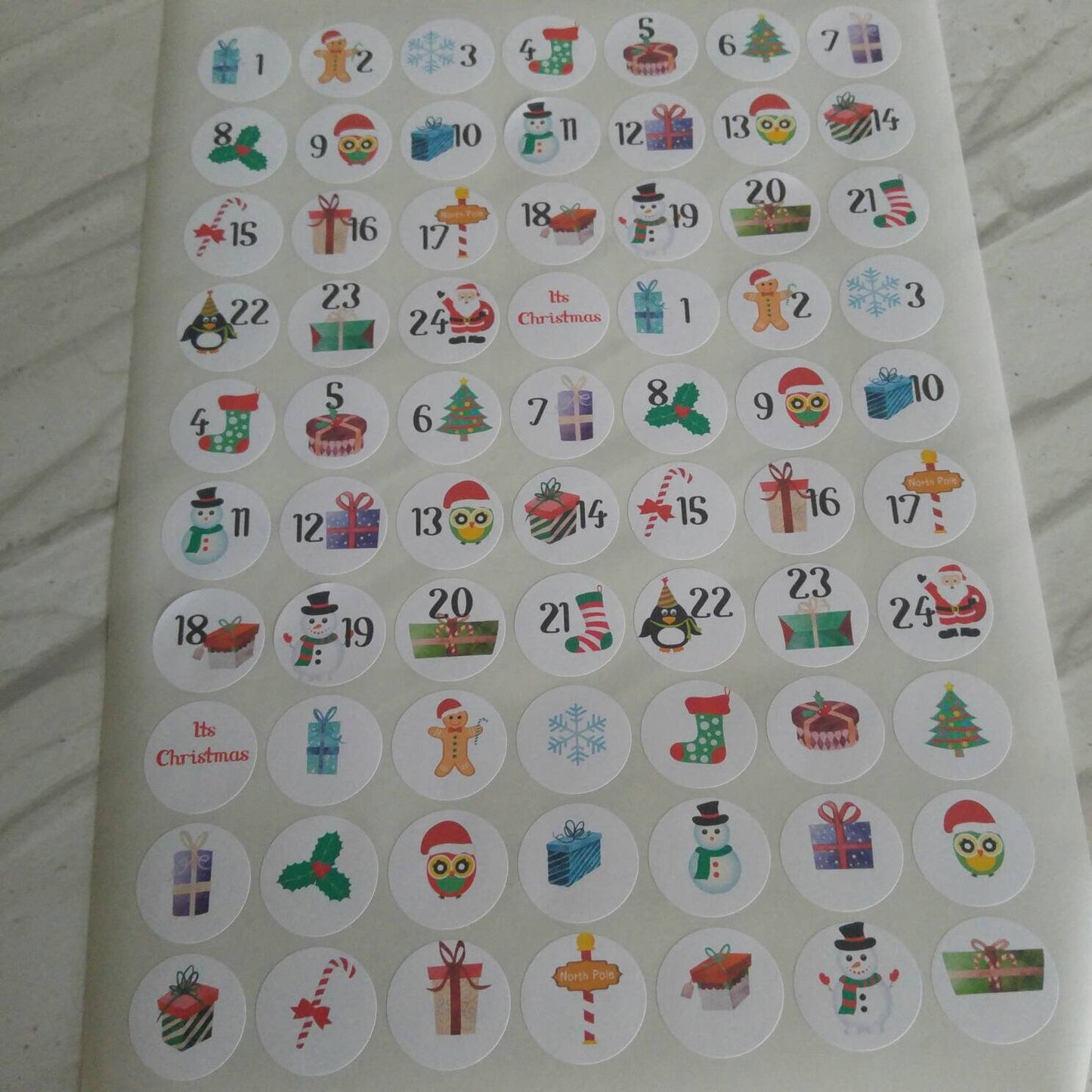 Cute Animal Advent 2.5cm stickers