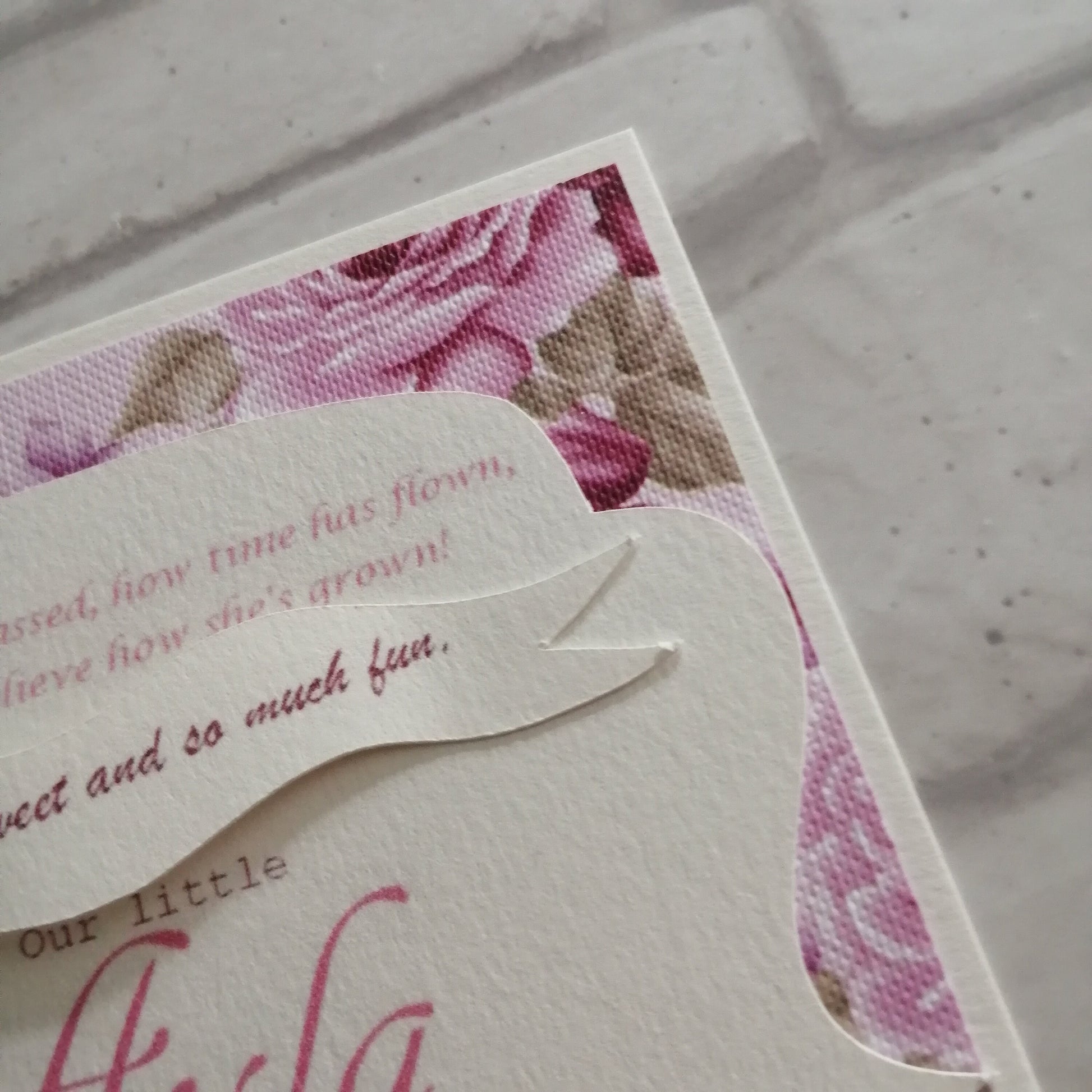 Floral 1st birthday invitations - Bluesky's creation