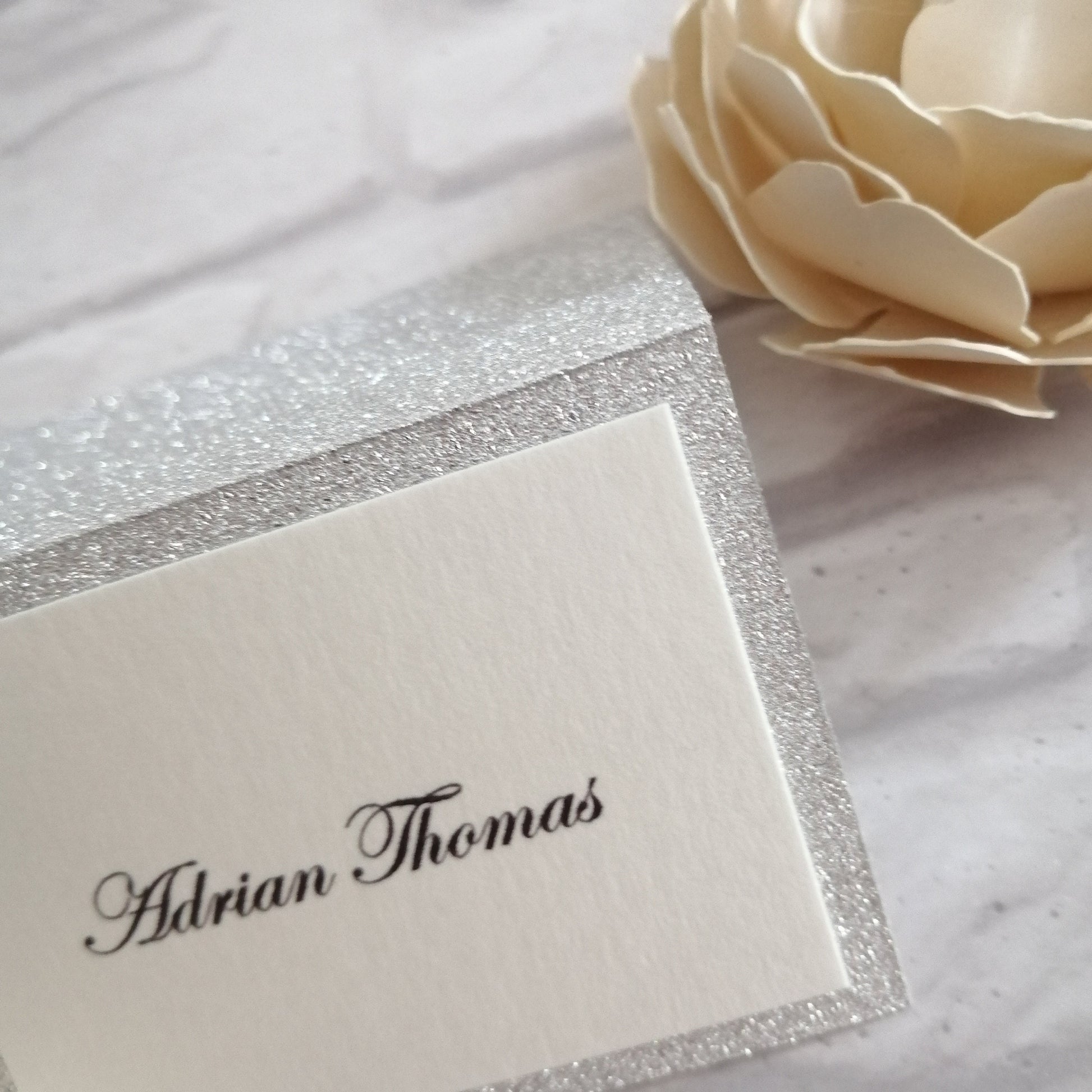 Glitter Wedding Table Place Name Cards. - Bluesky's creation
