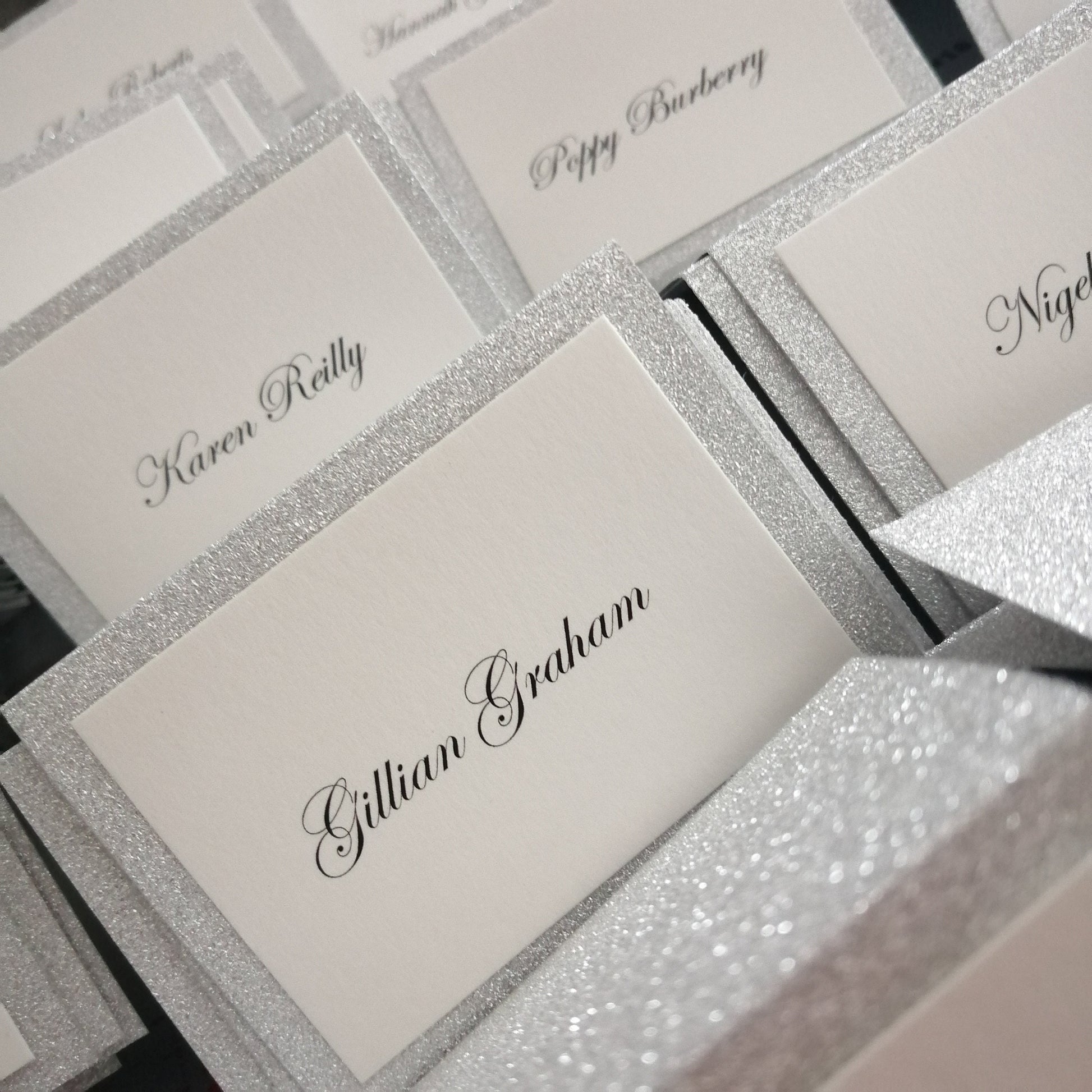 Glitter Wedding Table Place Name Cards. - Bluesky's creation