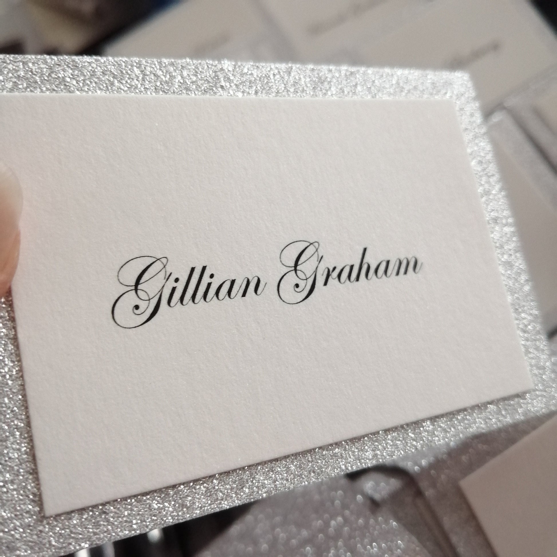 Glitter Wedding Table Place Name Cards. - Bluesky's creation