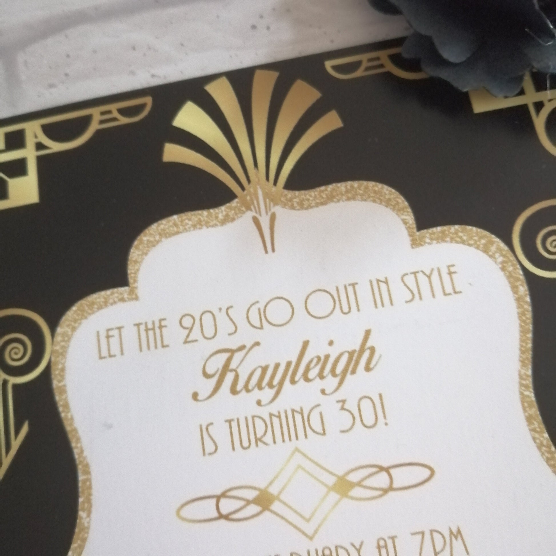 30th Birthday Invitations Art Deco Black & Gold - Bluesky's creation