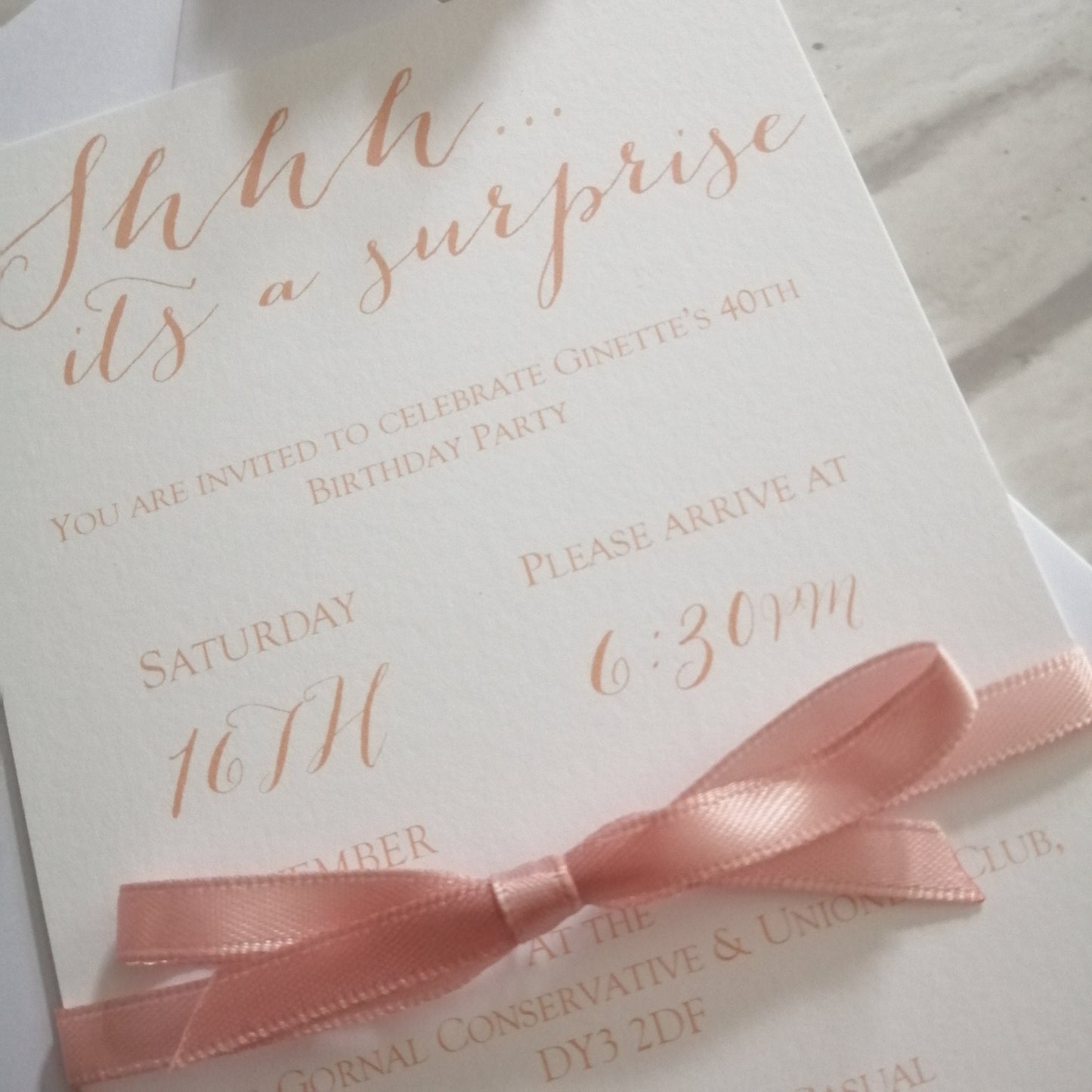 Surprise Birthday Invitations - Bluesky's creation