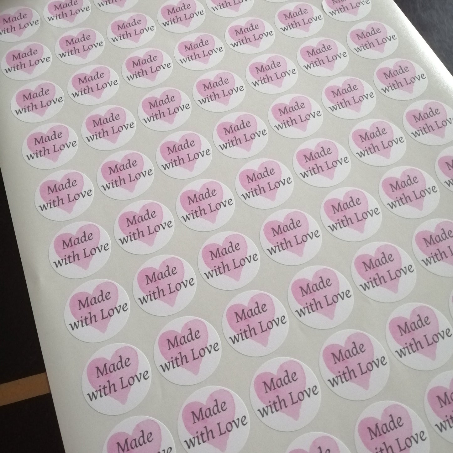 Made with love stickers 2.5cm - Bluesky's creation