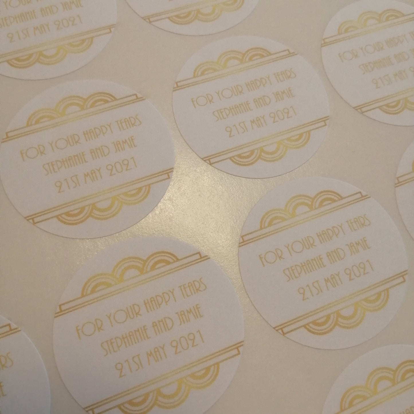 Gold Art Deco stickers 3.7cm - Bluesky's creation