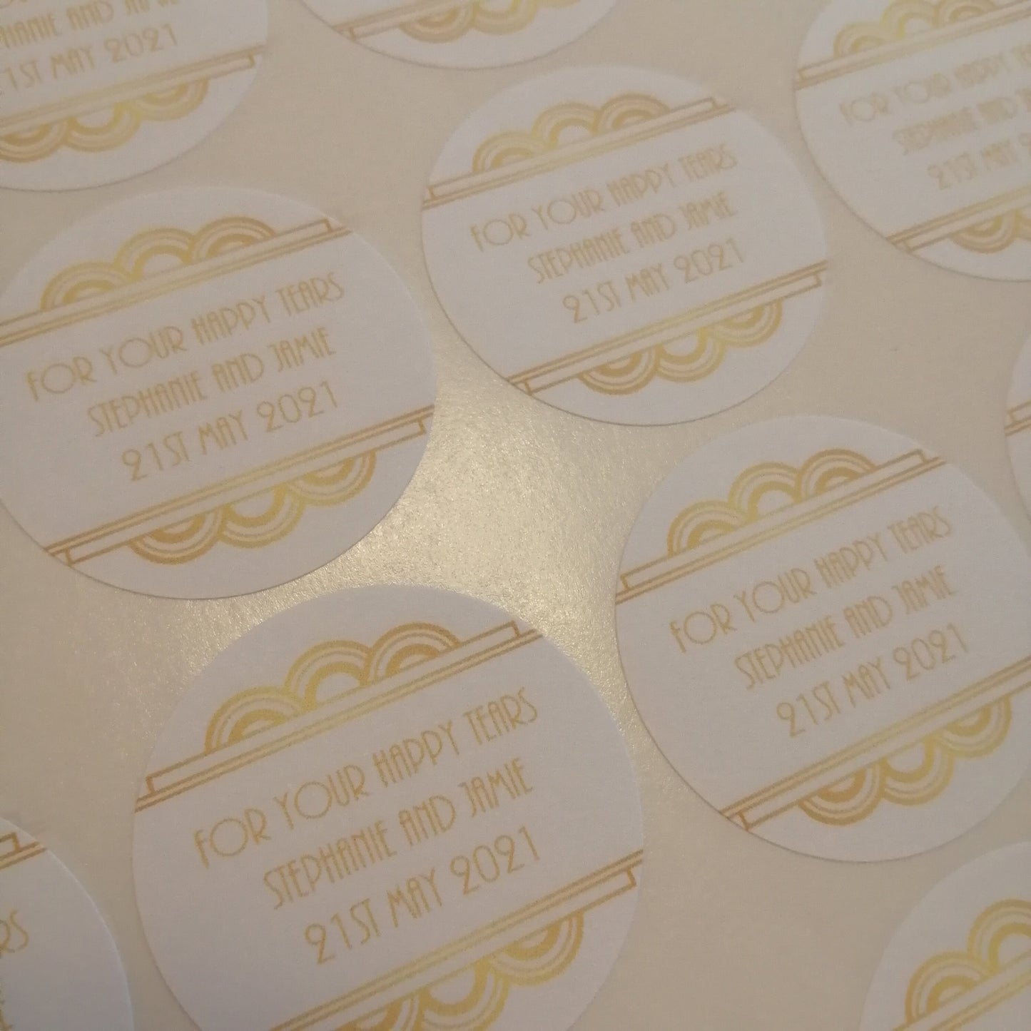 Gold Art Deco stickers 3.7cm - Bluesky's creation