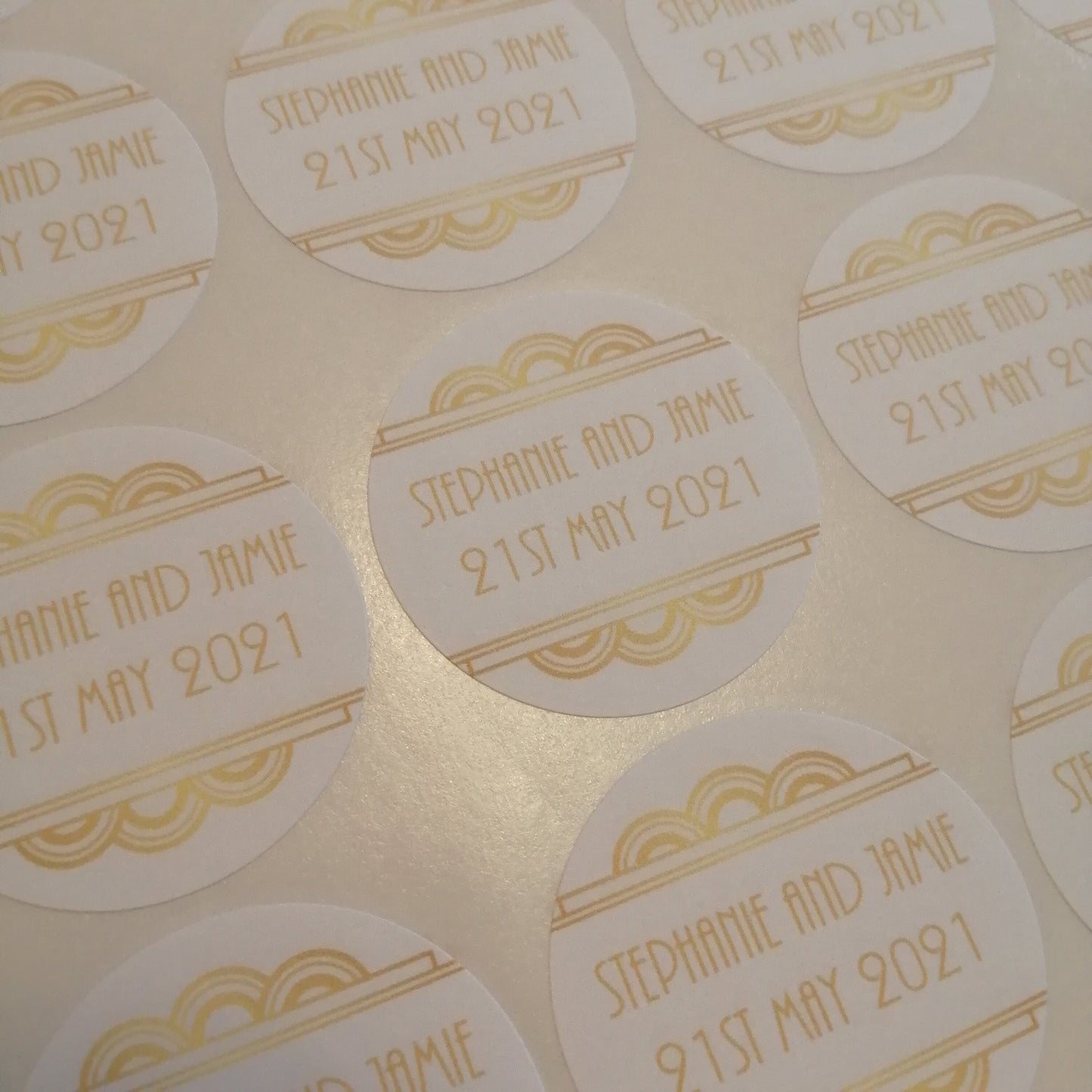 Gold Art Deco stickers 3.7cm - Bluesky's creation