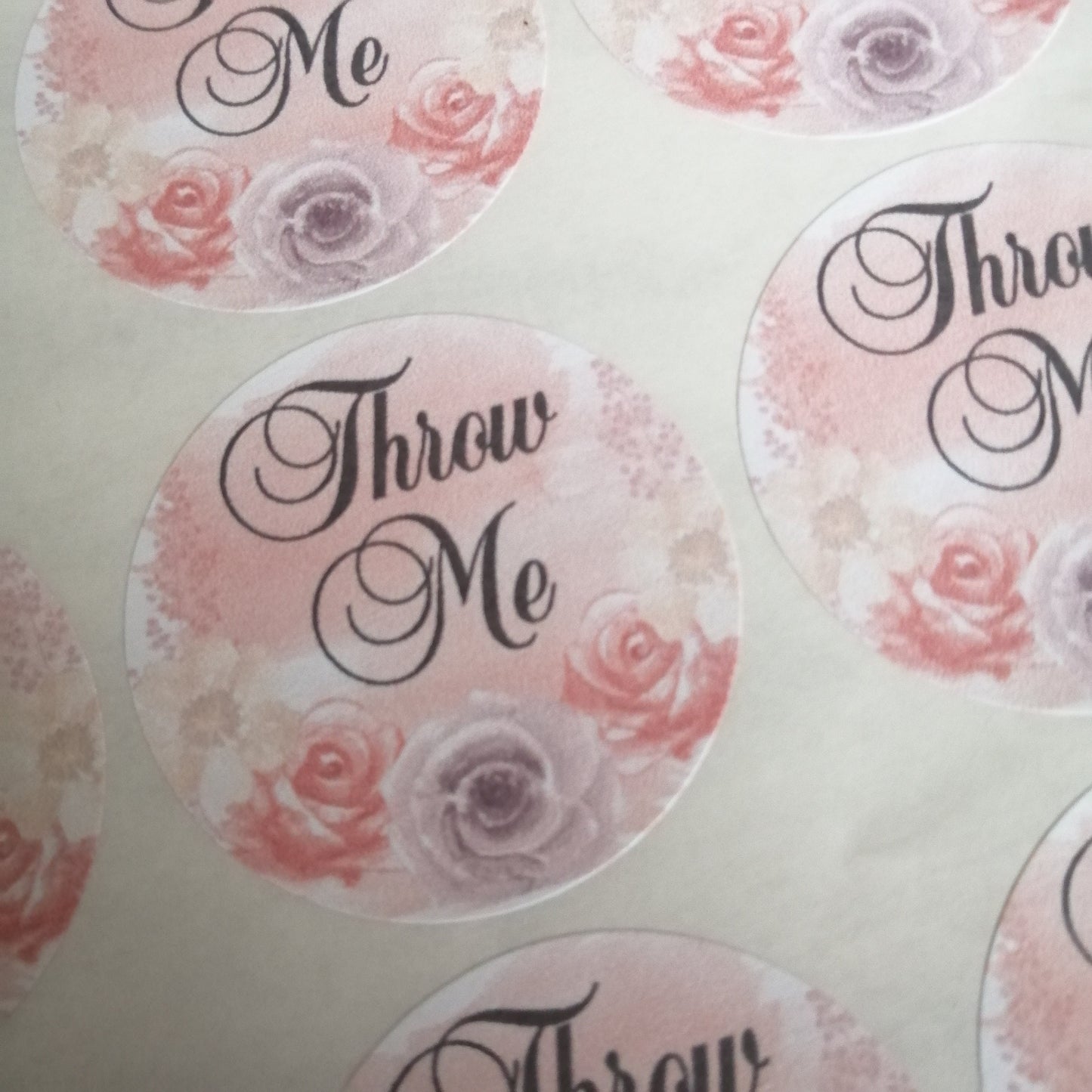 Pink Floral Throw me Confetti stickers