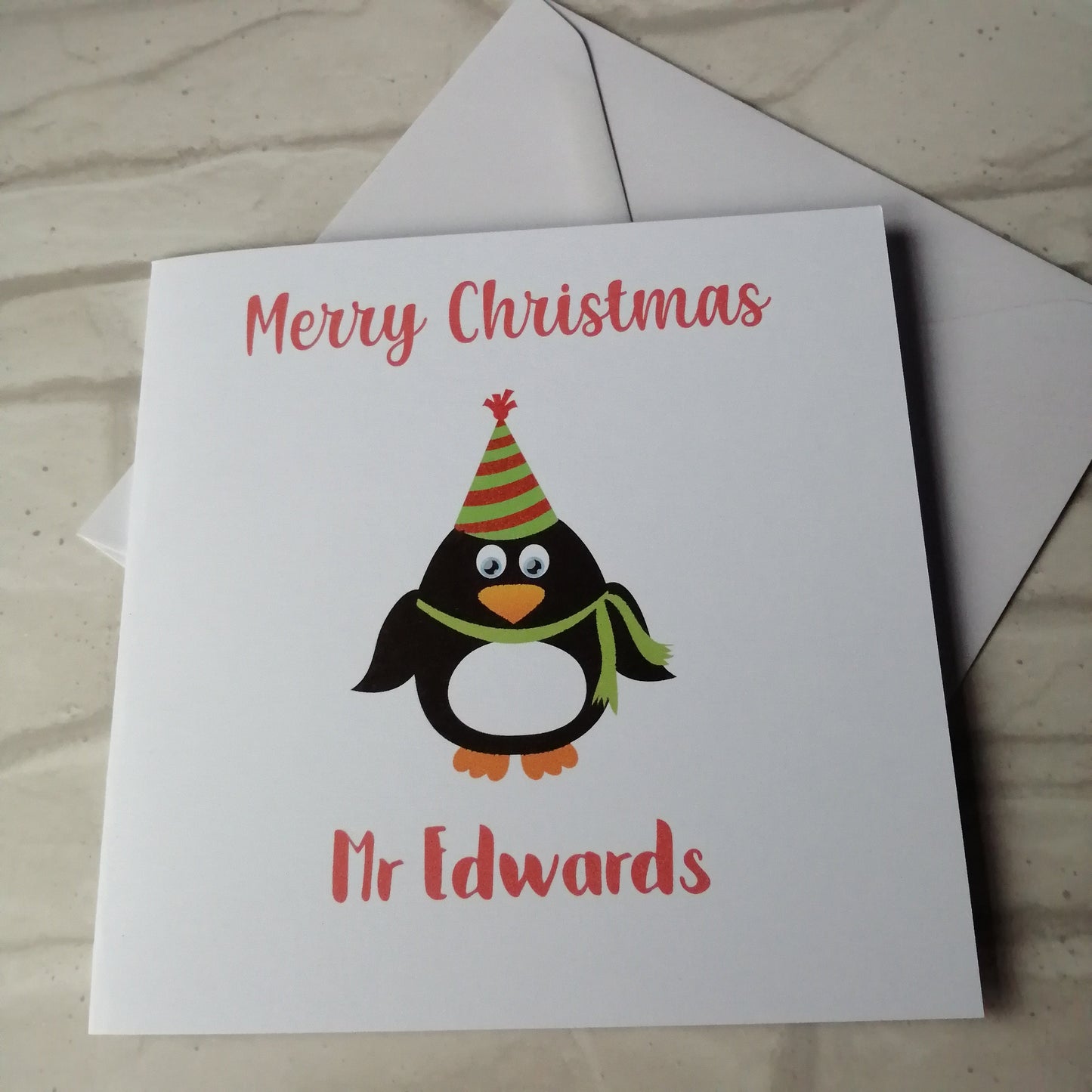 Penguin Teacher Christmas Card