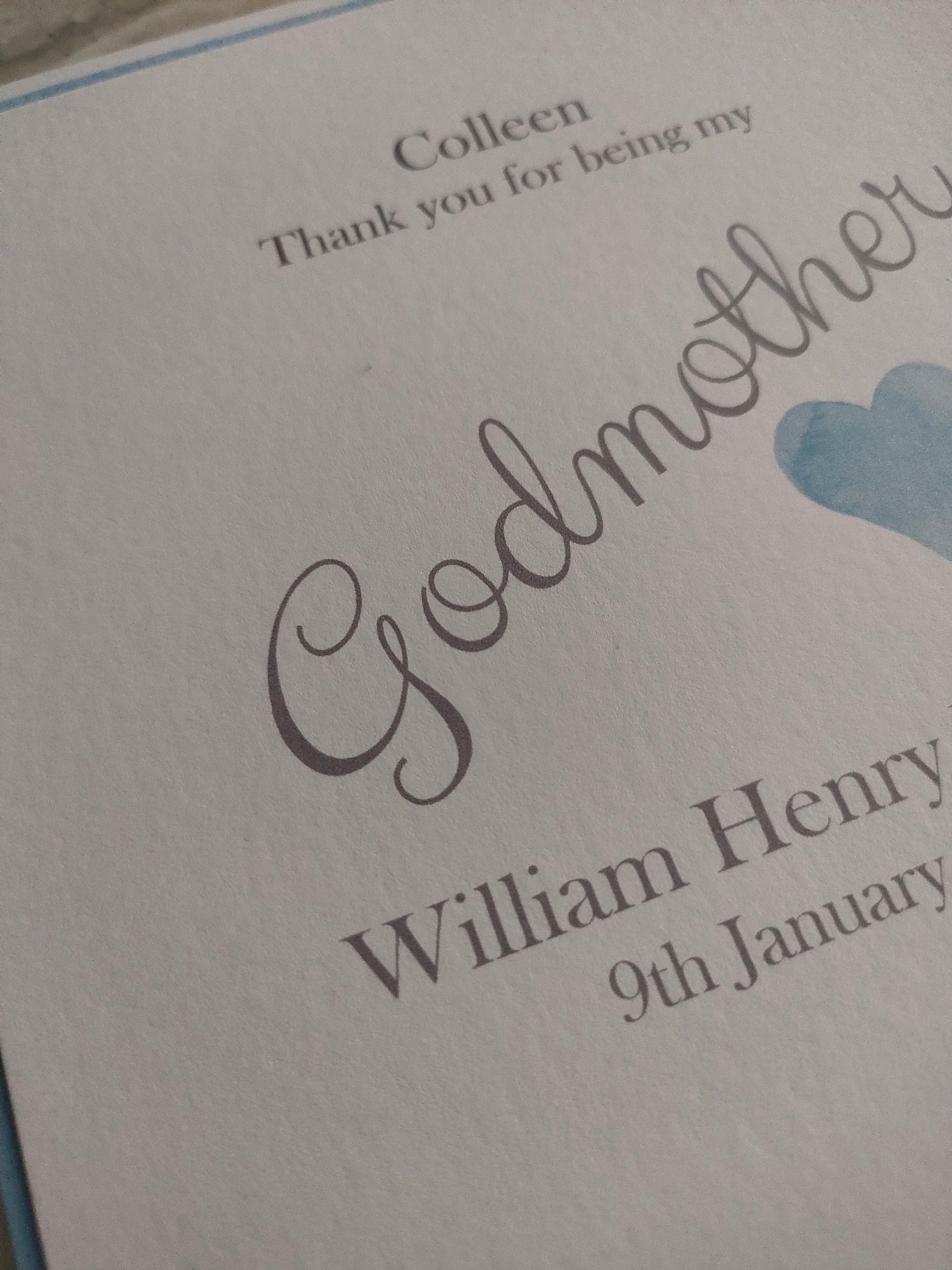Godmother Godfather Thank you - Bluesky's creation