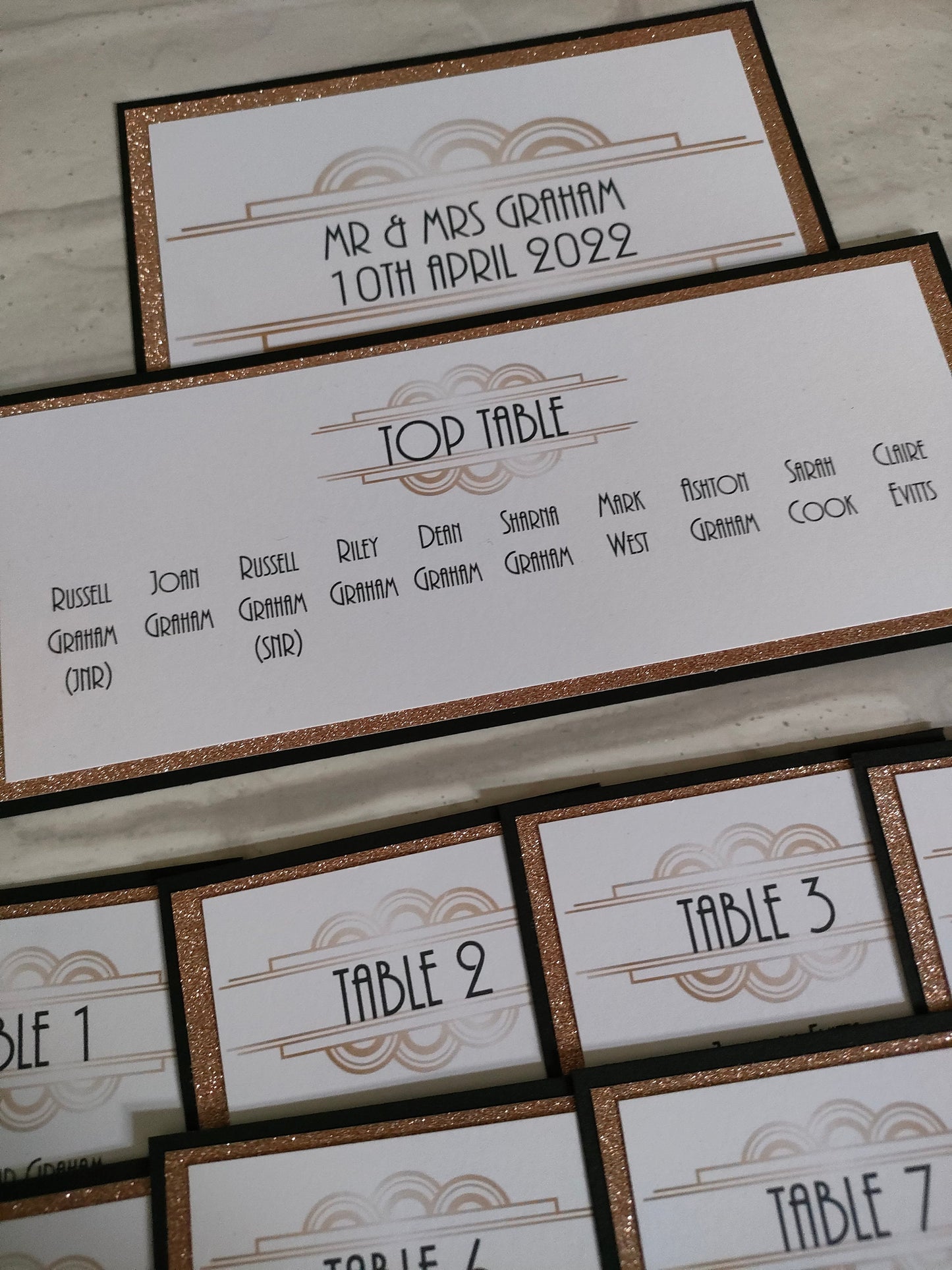 Gatsby glitter Table Plan - Bluesky's creation