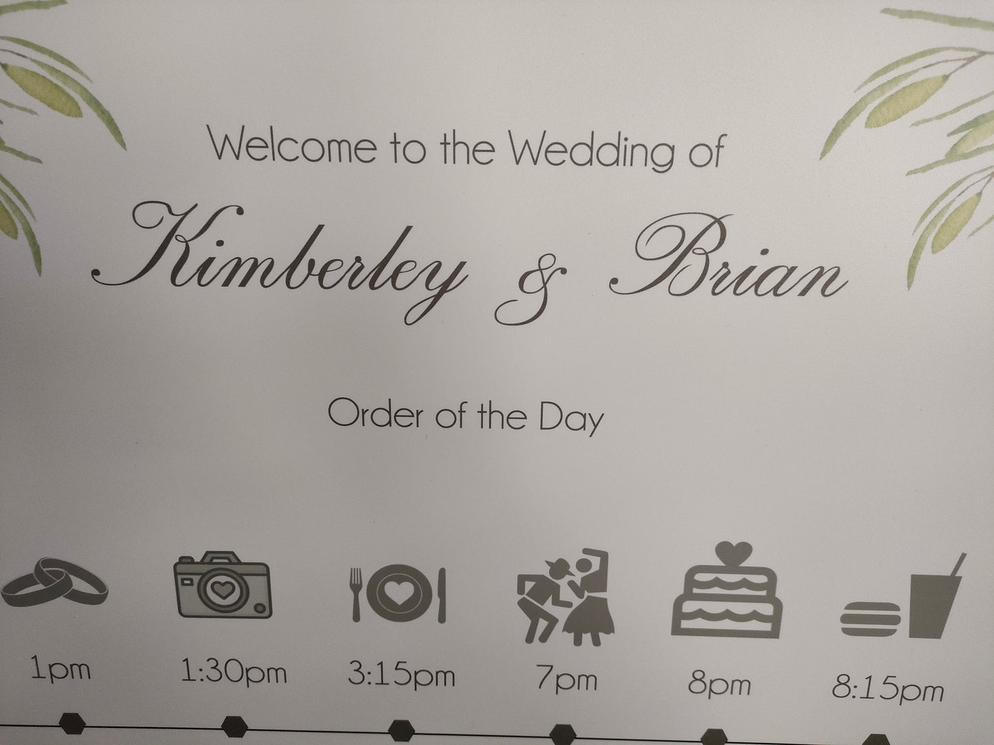 Eucalyptus Time Line Welcome Board - Bluesky's creation