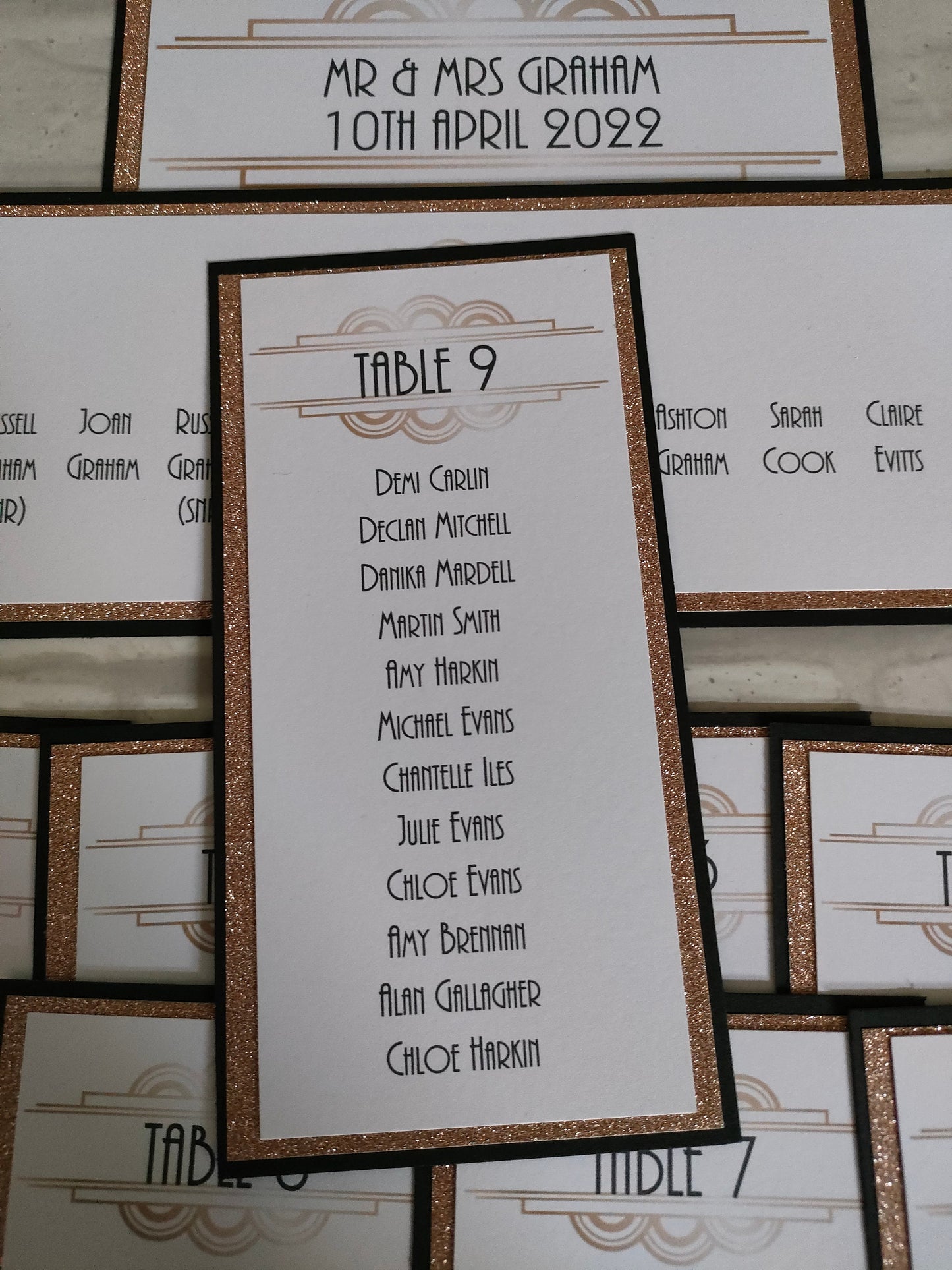 Gatsby glitter Table Plan - Bluesky's creation