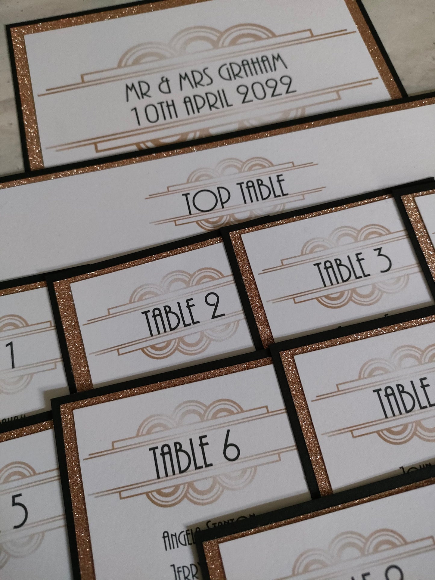 Gatsby glitter Table Plan - Bluesky's creation