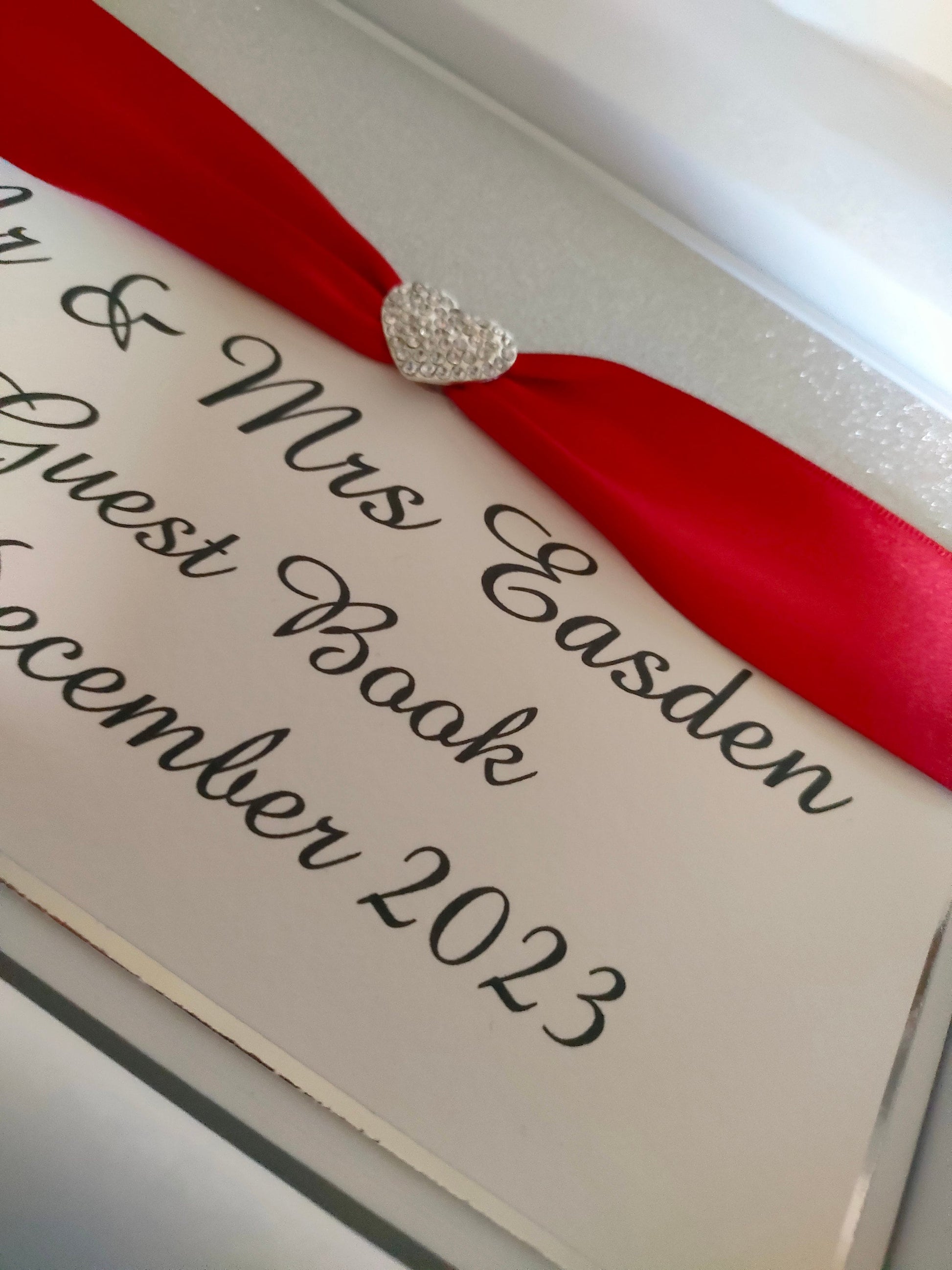 Red & Silver Wedding Guest Book - Bluesky's creation